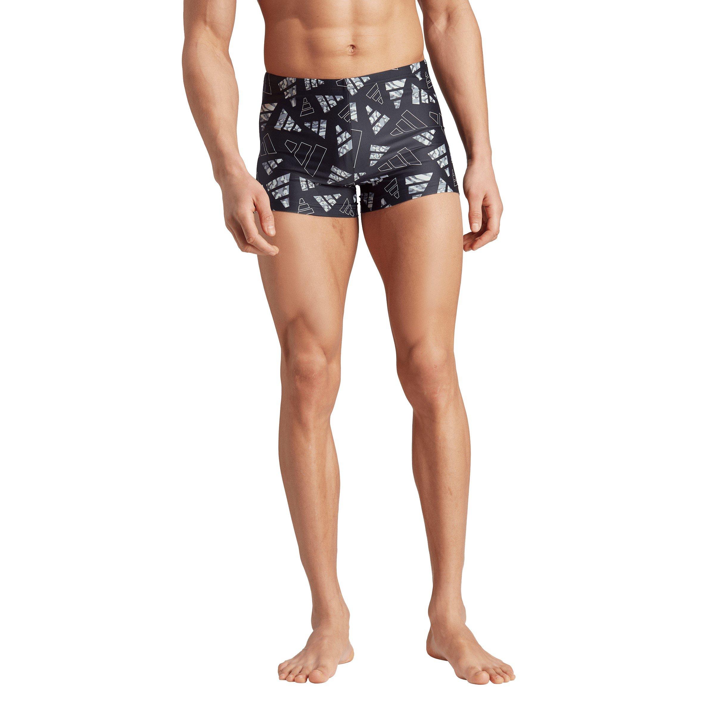 Zwart/Zilver - adidas - Logo Graphic Swim Boxers Mens - 2
