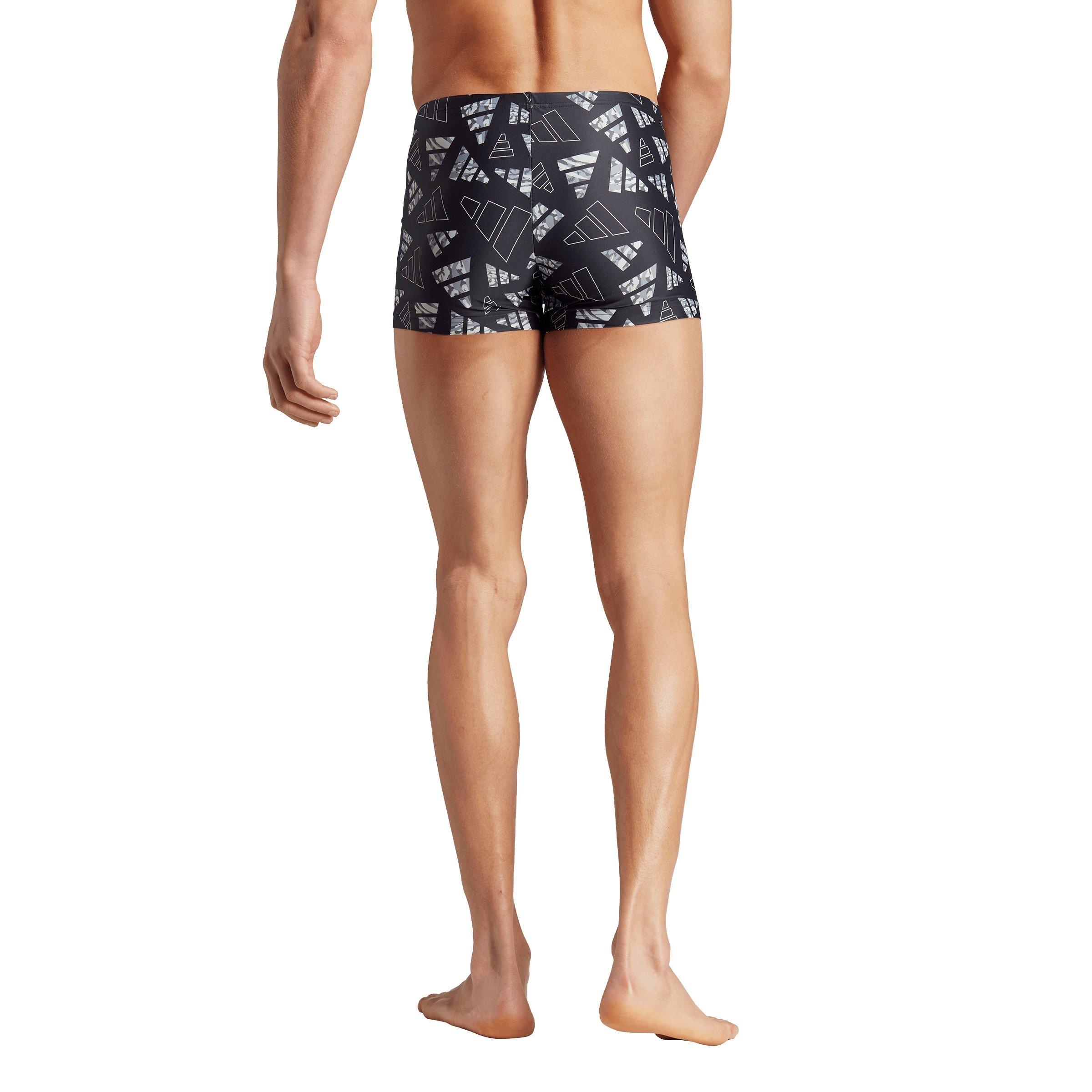 Zwart/Zilver - adidas - Logo Graphic Swim Boxers Mens - 3