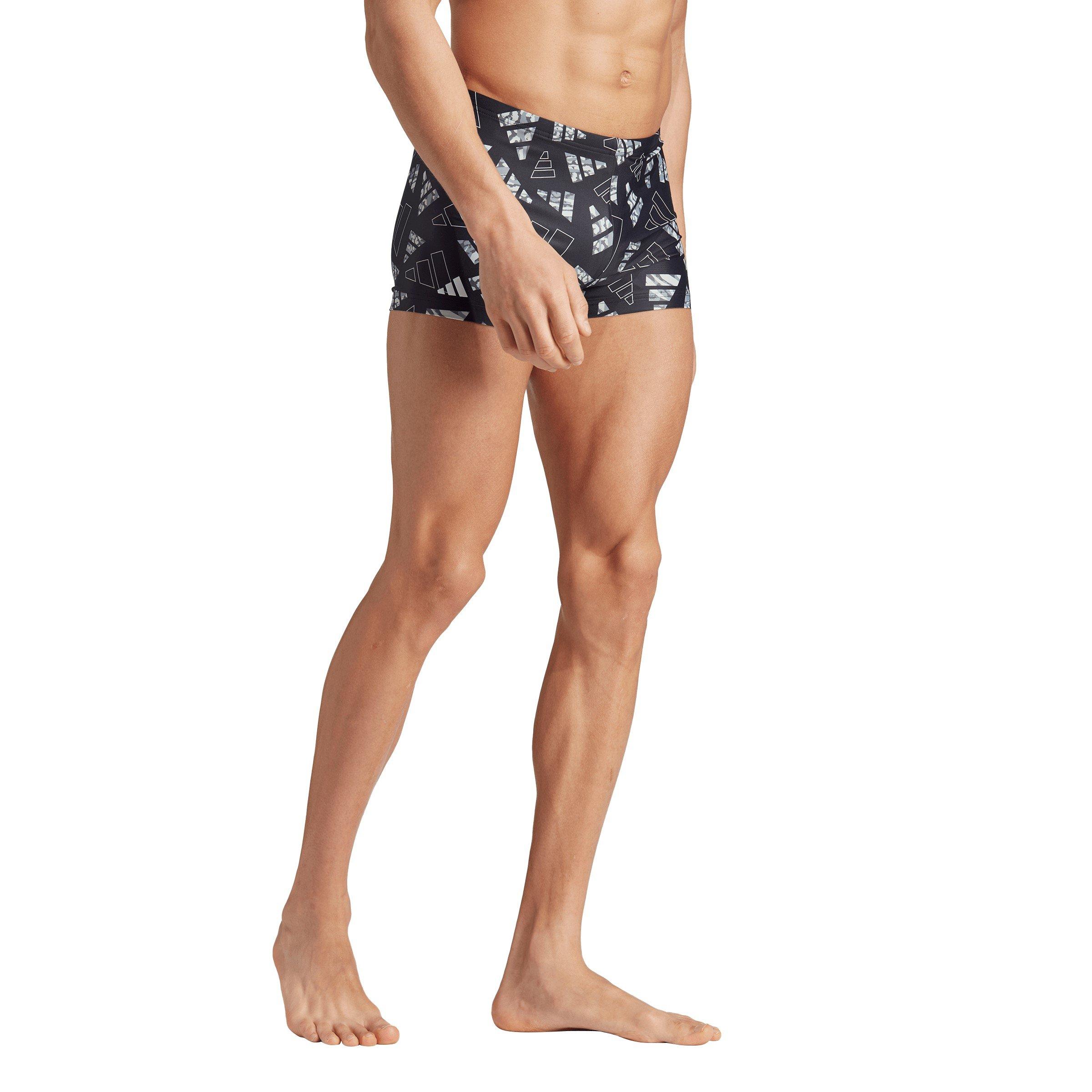 Zwart/Zilver - adidas - Logo Graphic Swim Boxers Mens - 4