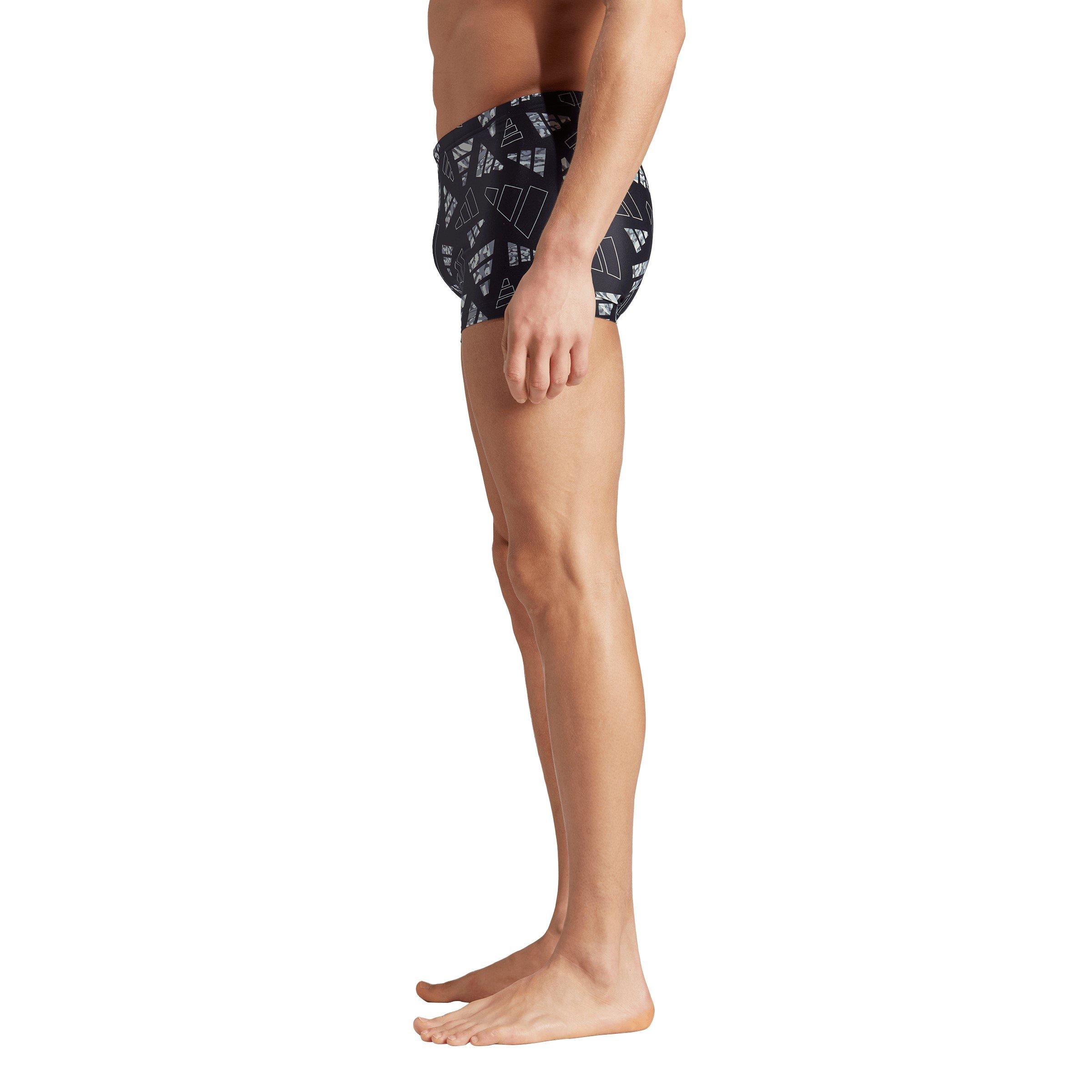 Zwart/Zilver - adidas - Logo Graphic Swim Boxers Mens - 5