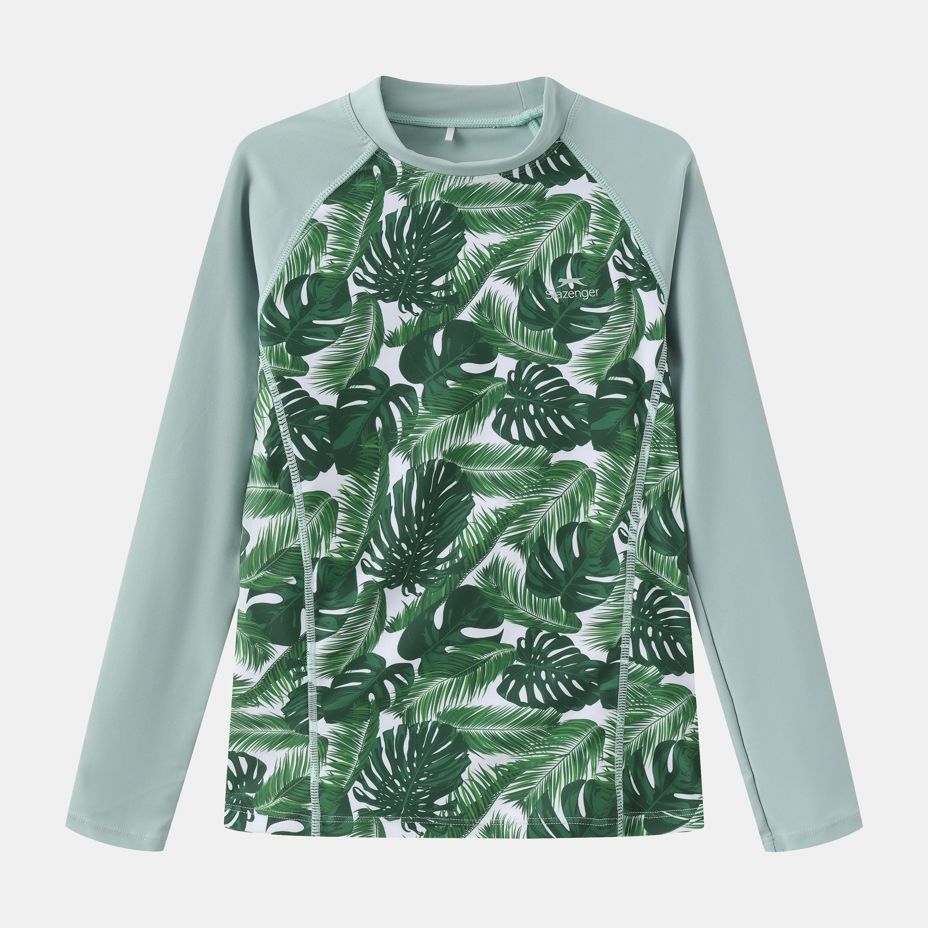 Green - Slazenger - Slaz 2pc LS Swimsuit Juniors - 2