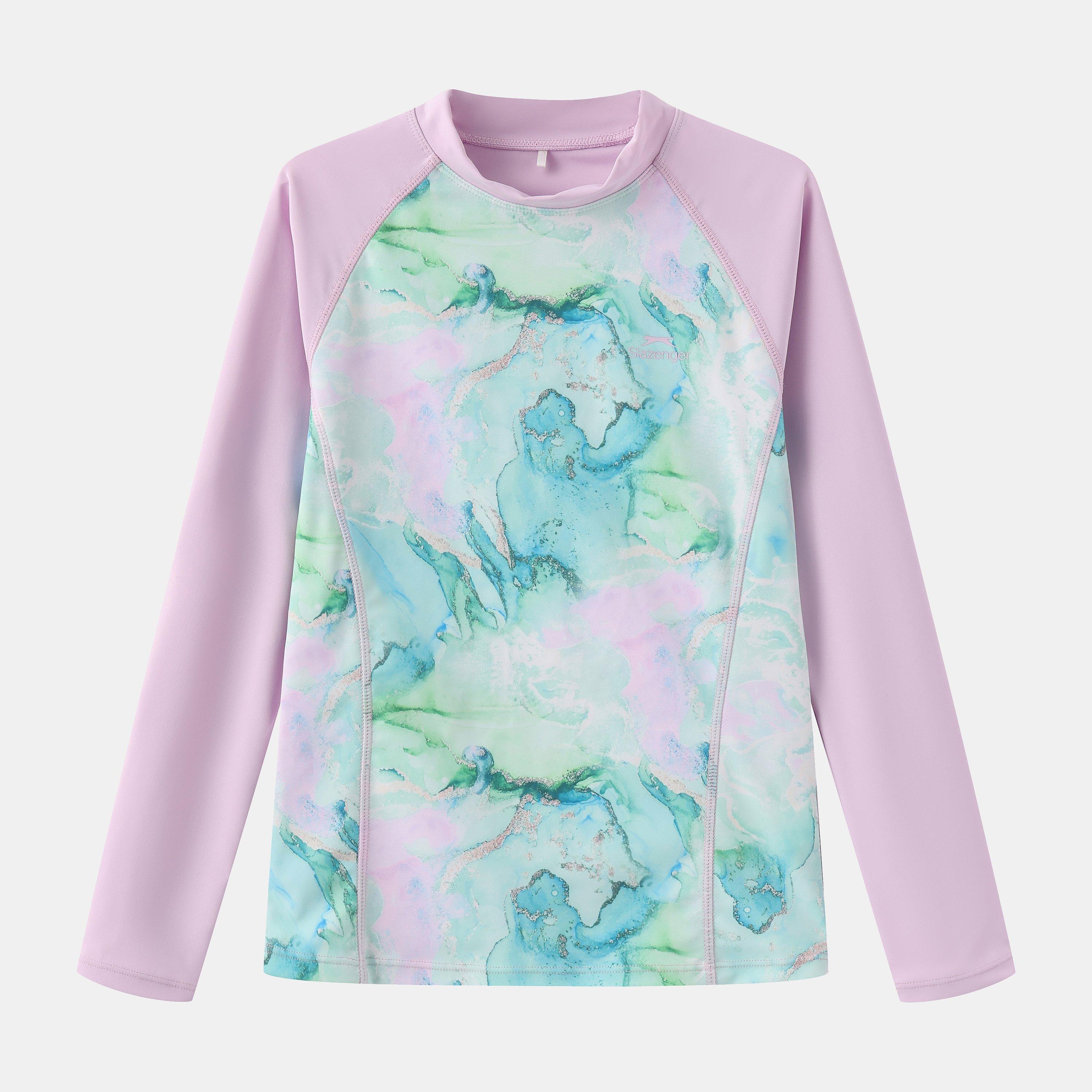 Purple - Slazenger - 2pc LS Swimsuit Juniors - 2