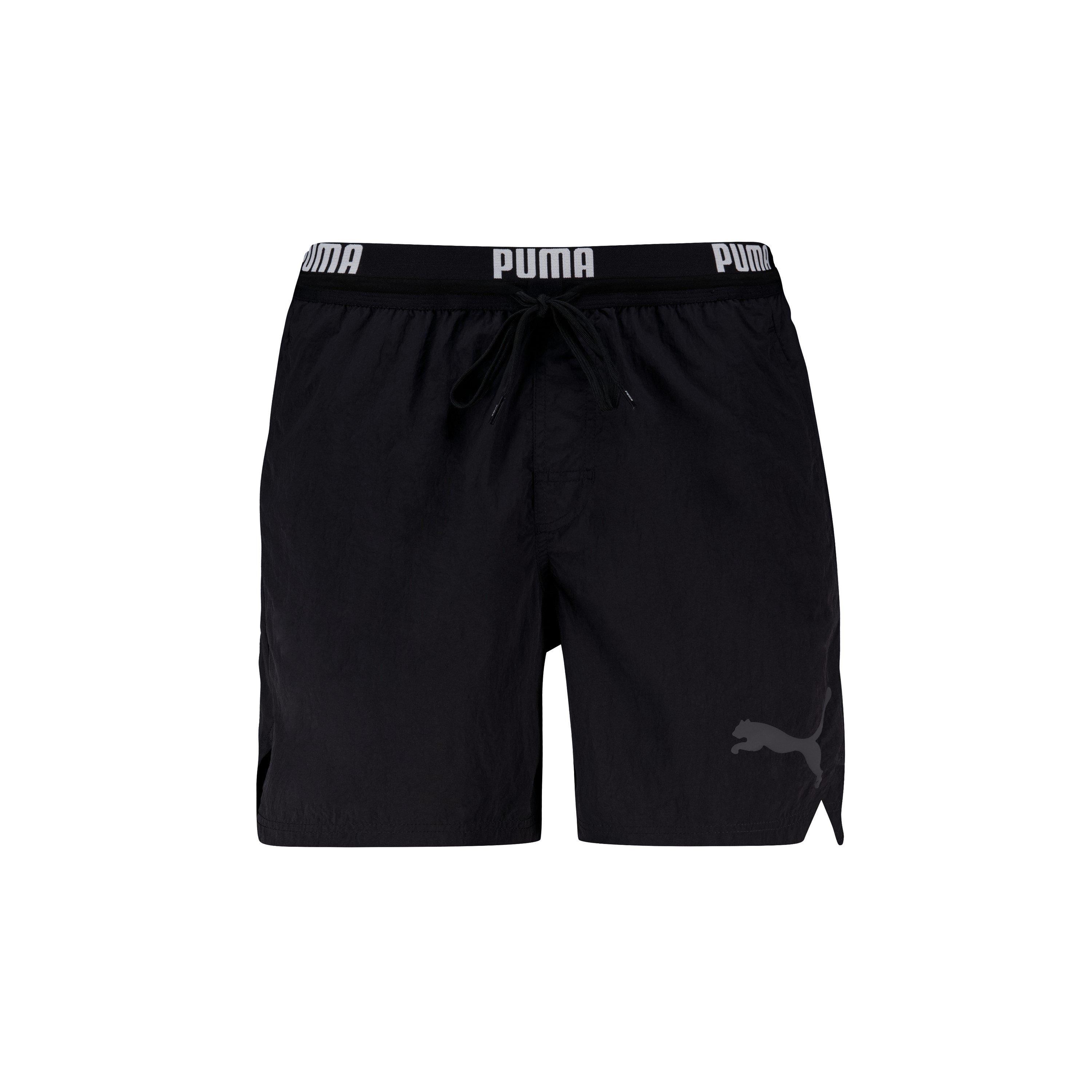Puma Men's Crinkle Mid Swim Shorts - Black - L