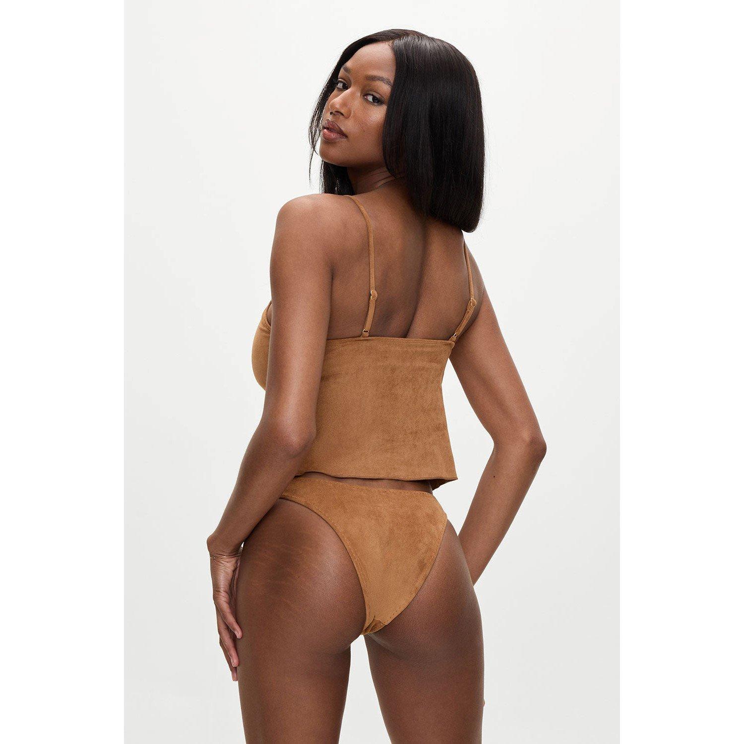 Sunkissed Suede - Frankies Bikinis - X Bella Hadid Dove Suede Bikini Bottom - 2