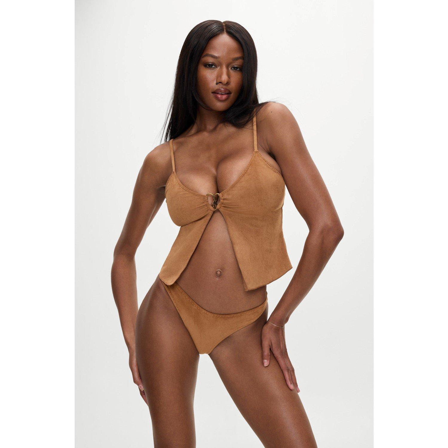 Sunkissed Suede - Frankies Bikinis - X Bella Hadid Dove Suede Bikini Bottom - 6