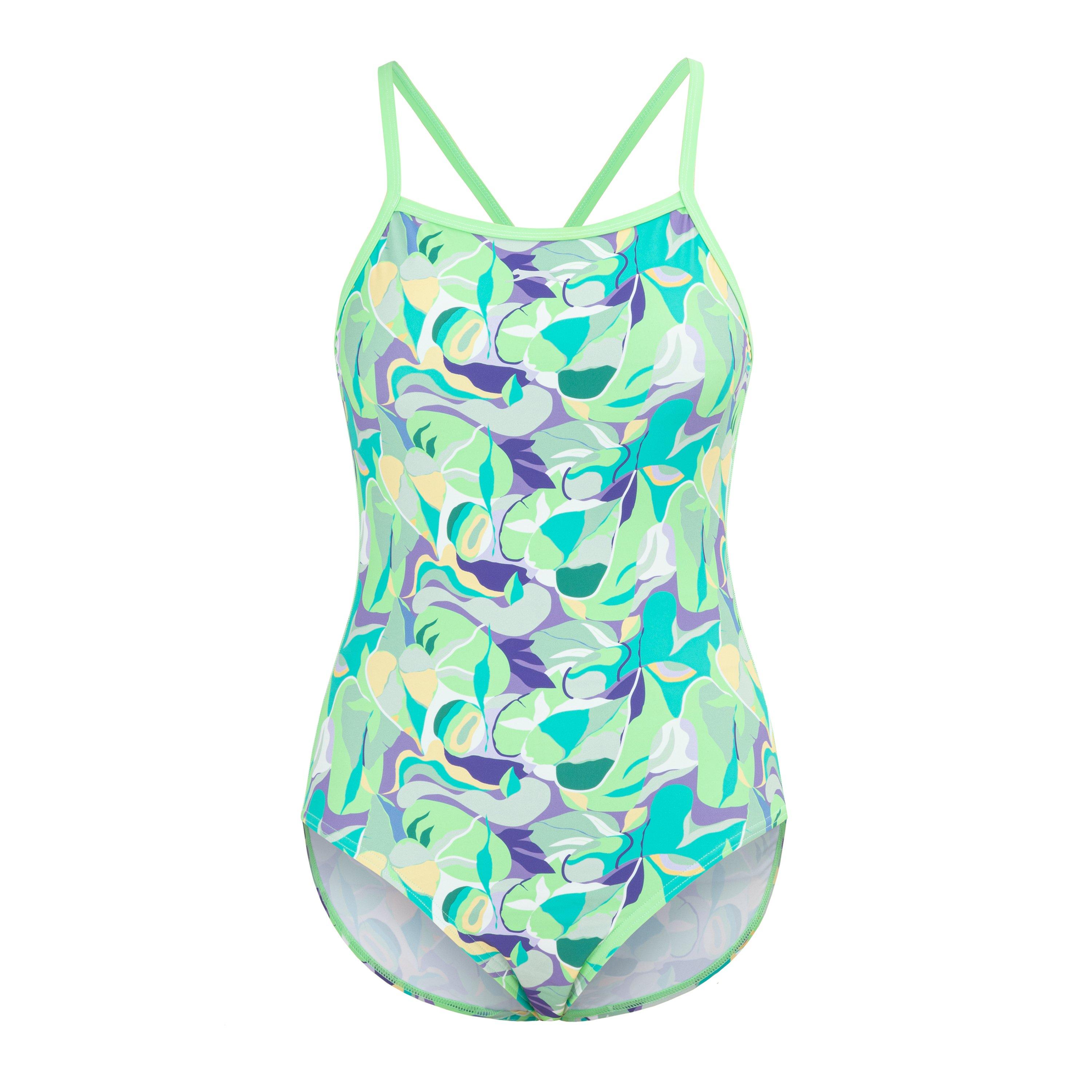 Slazenger Women's Slaz All Over Tieback One Piece Swimsuit - Green/Green - 16 (44)