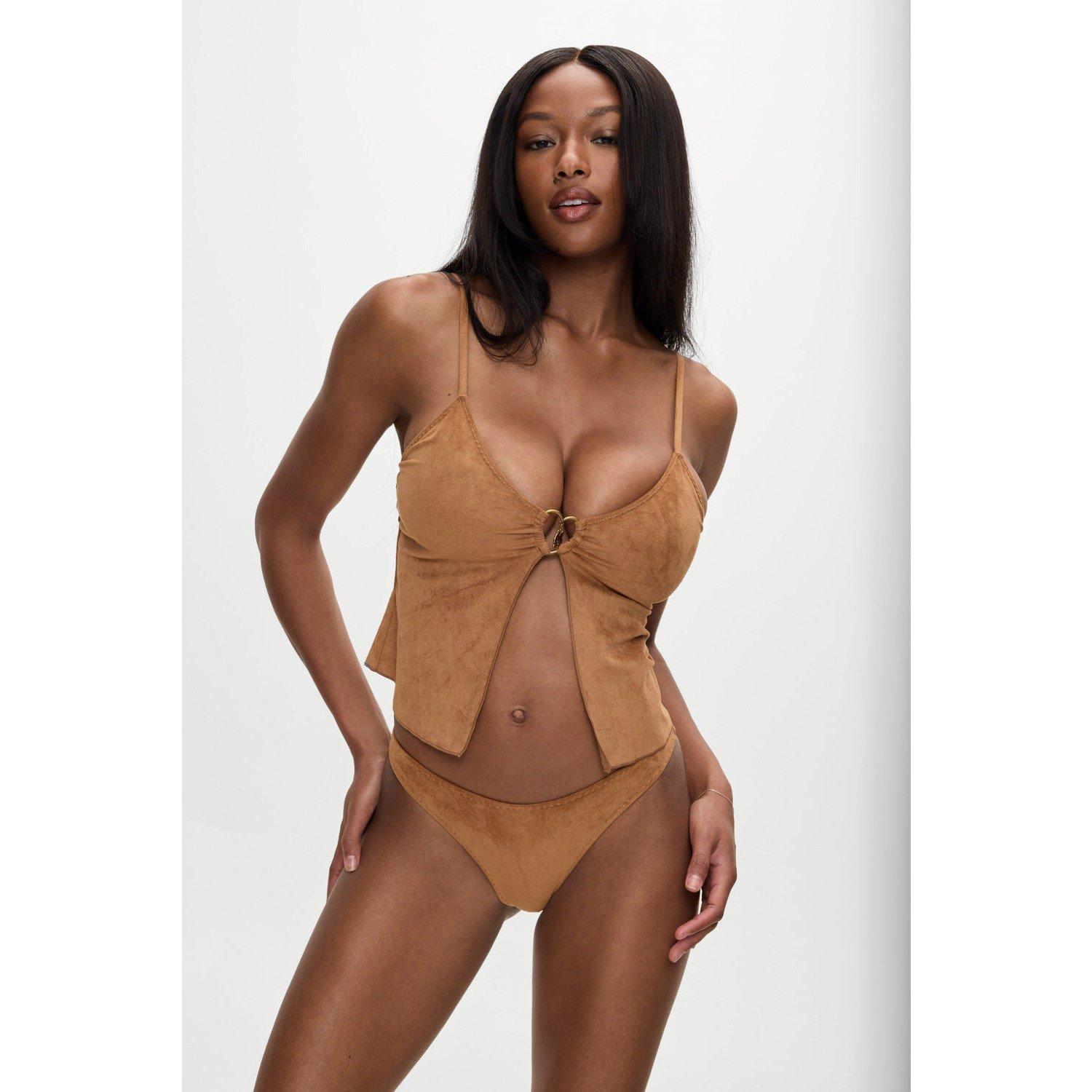 Sunkissed Suede - Frankies Bikinis - X Bella Hadid Lucy Suede Tankini Bikini Top - 1