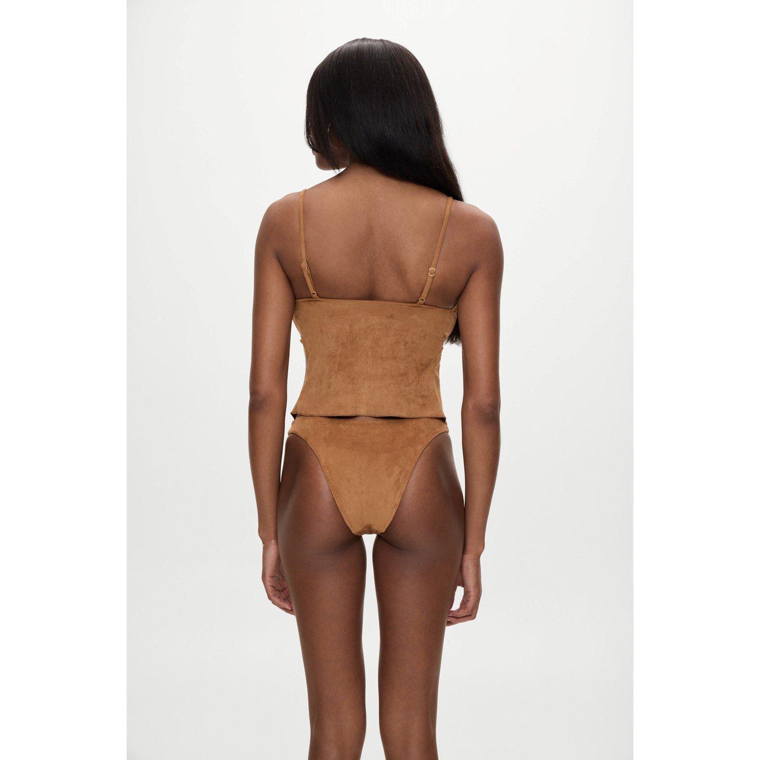 Sunkissed Suede - Frankies Bikinis - X Bella Hadid Lucy Suede Tankini Bikini Top - 2