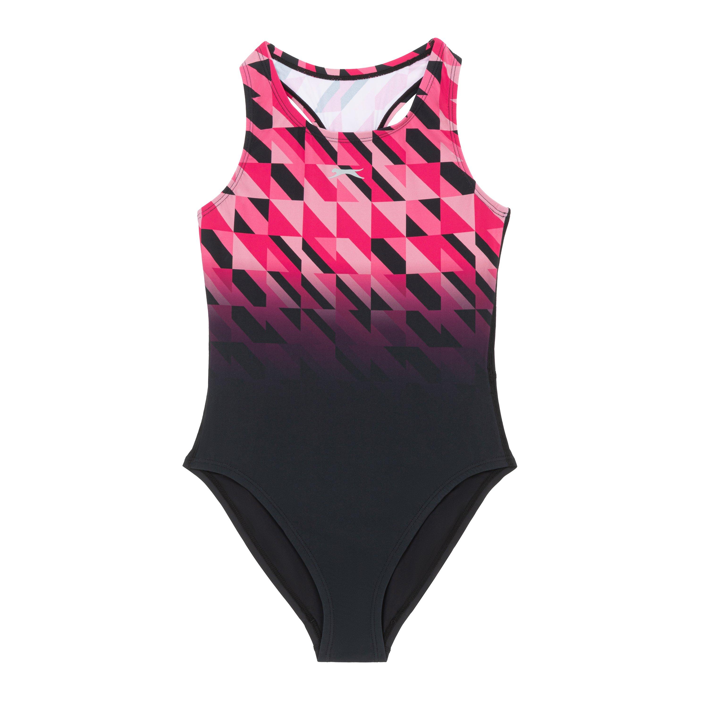 Black/Pink - Slazenger - Kids' Slaz One Piece Swimsuit - 1