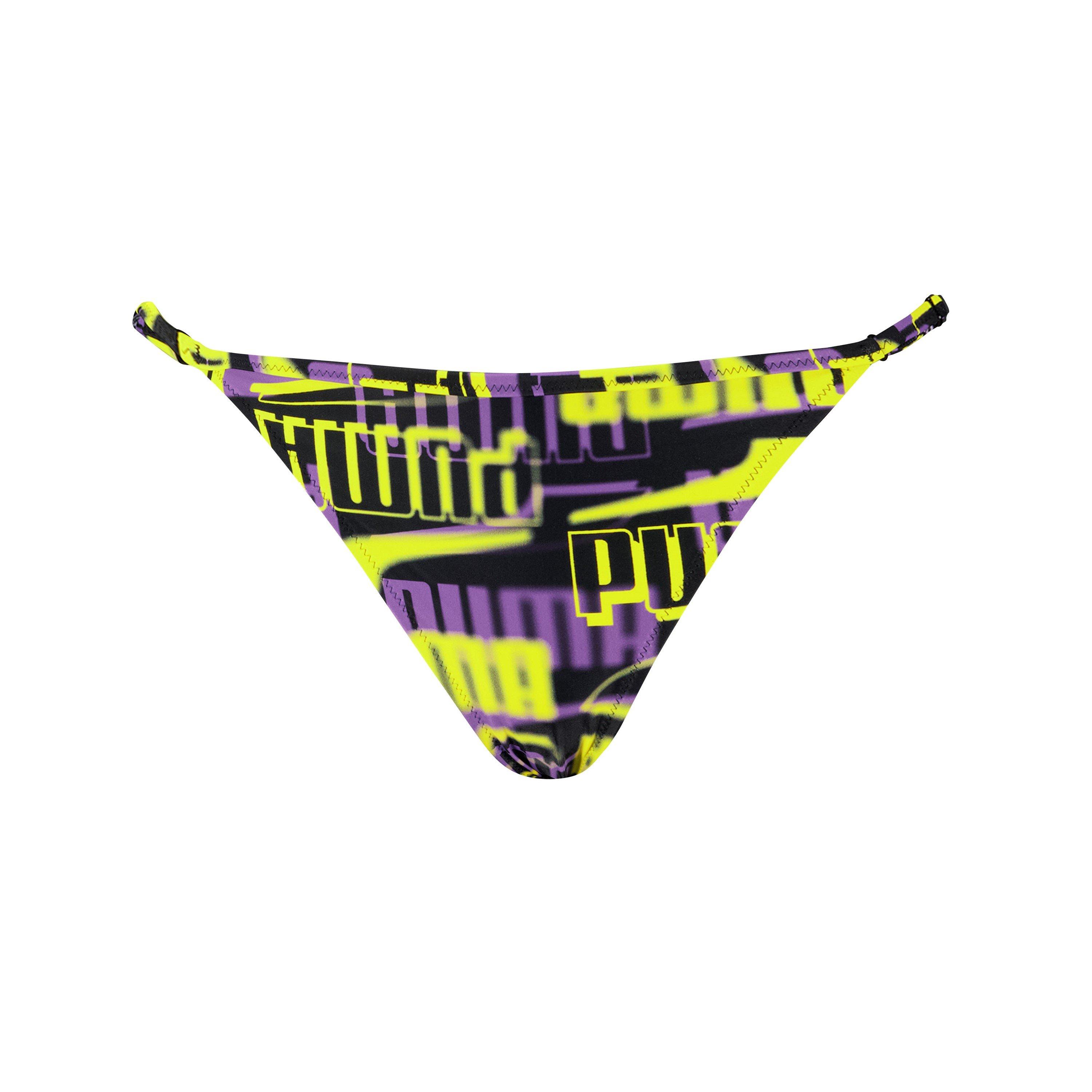 Puma Women's Tie Side Bikini Bottoms - Black Combo - 8 (XS)