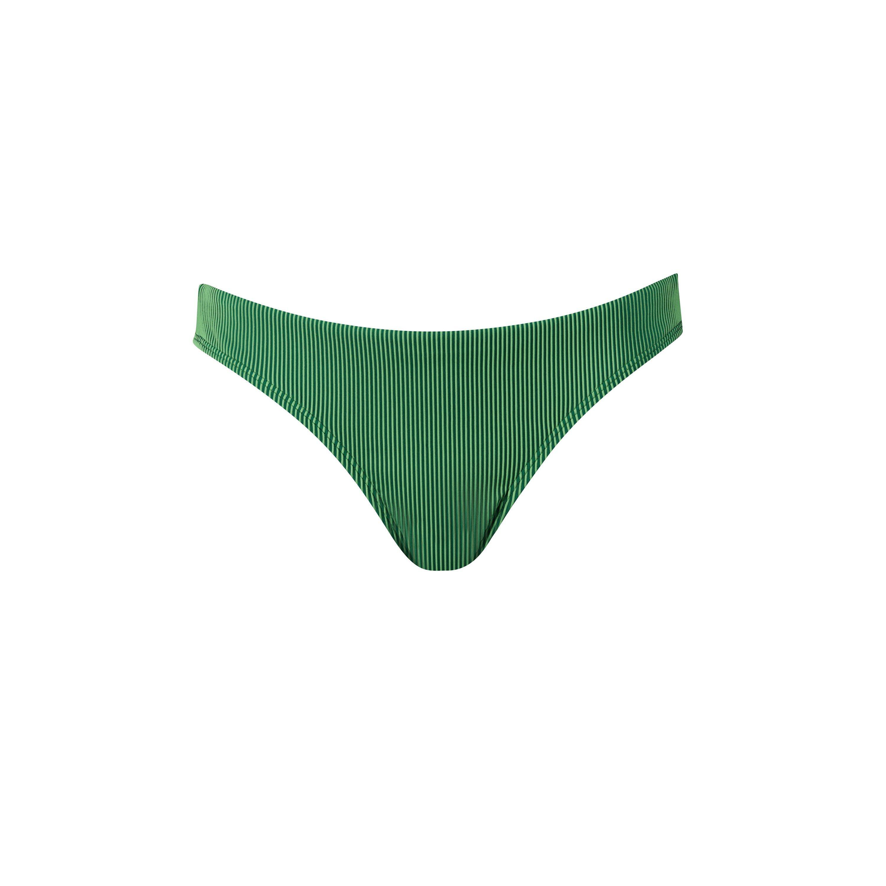 Puma Women's Ribbed Brazilian Bikini Bottom - Green Combo - 10 (S)