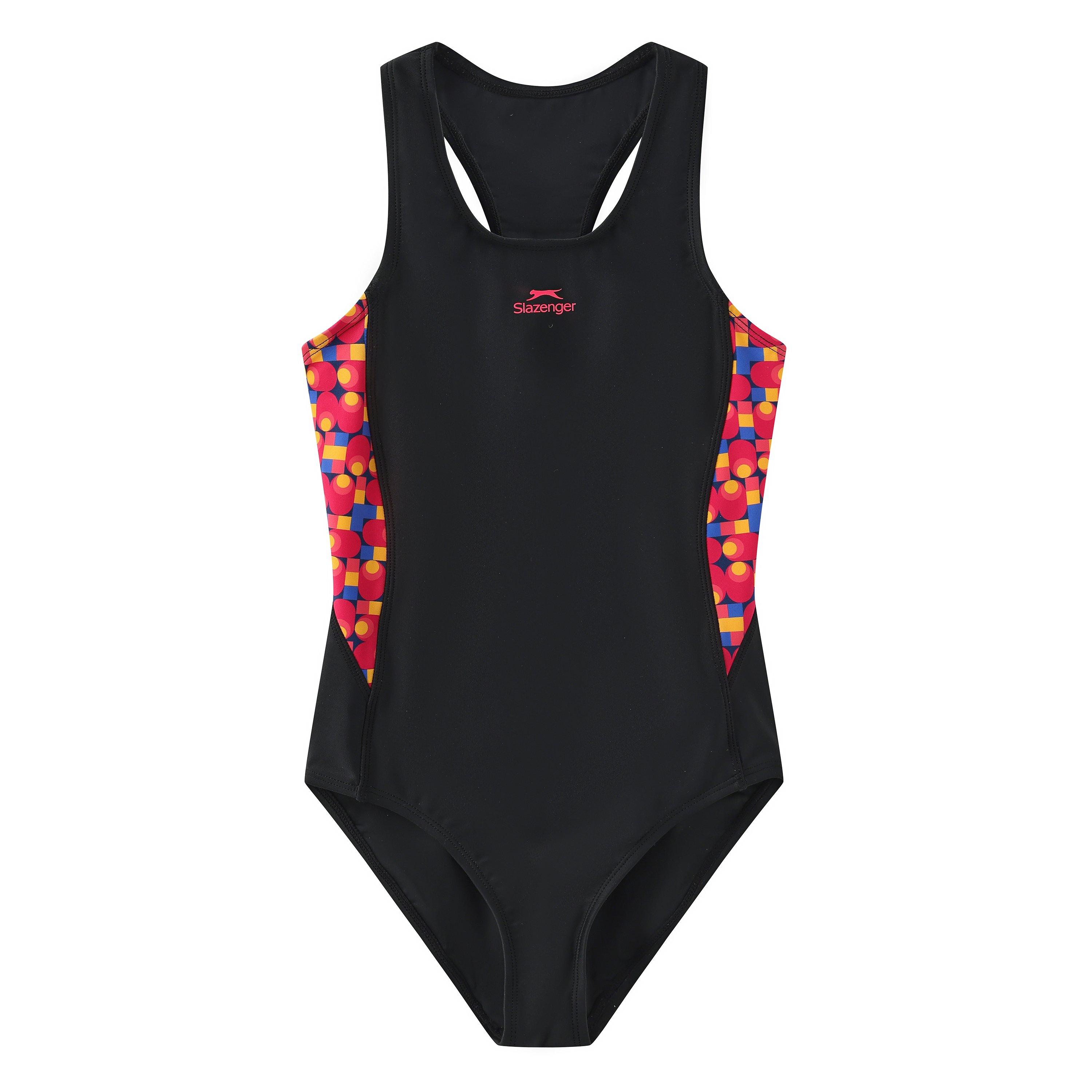 Slazenger Girls Pl Racerback Junior - Black/Green - 13 (XL)
