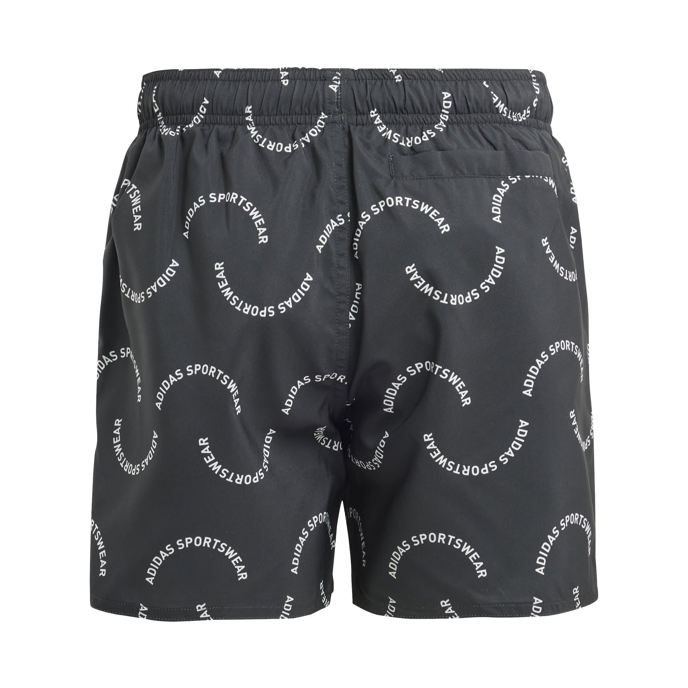 Sort/Hvid - adidas - Sportswear Wave Print CLX Swim Shorts Junior - 2