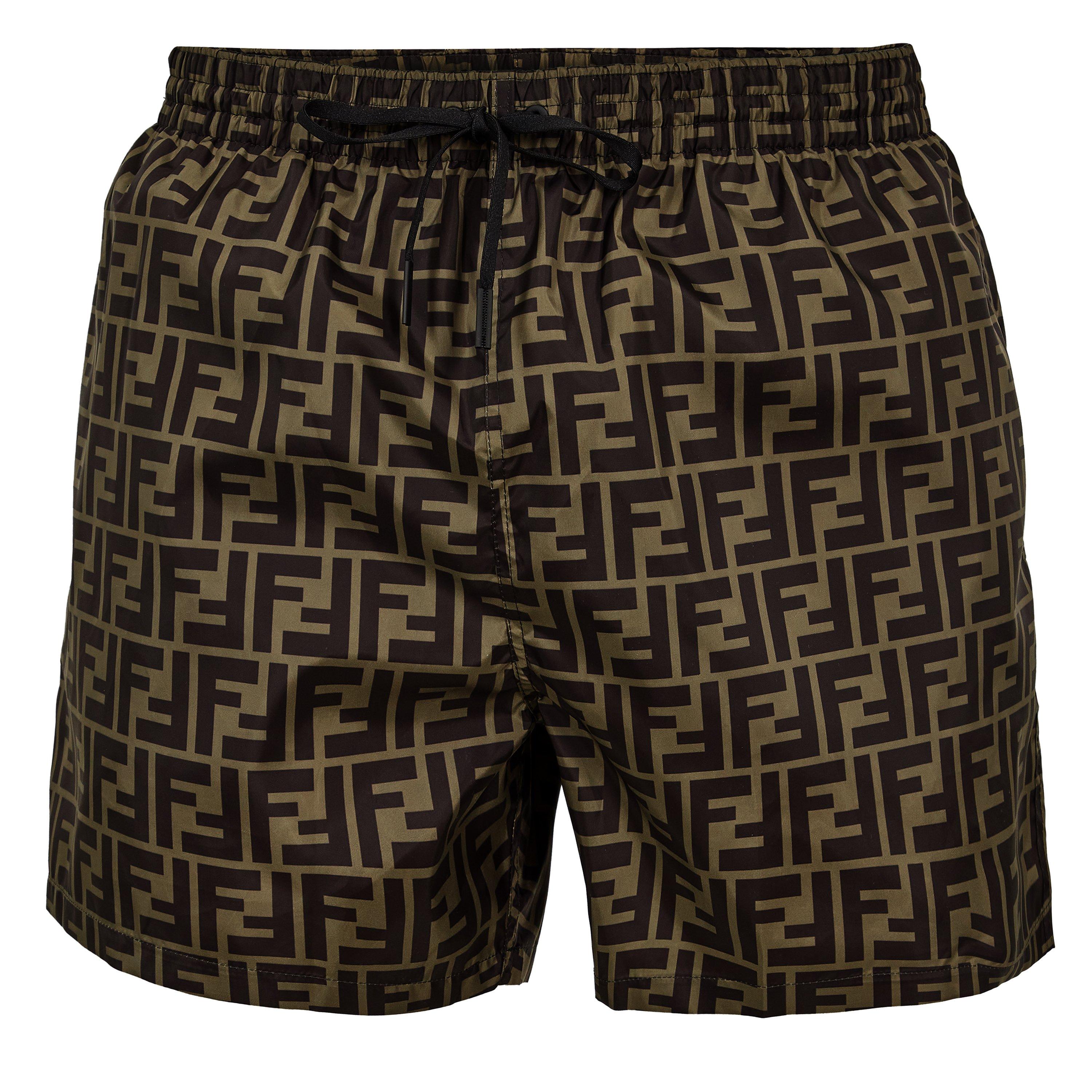 Fendi Men's FF Swim Shorts - Tobacco - Size M (48)