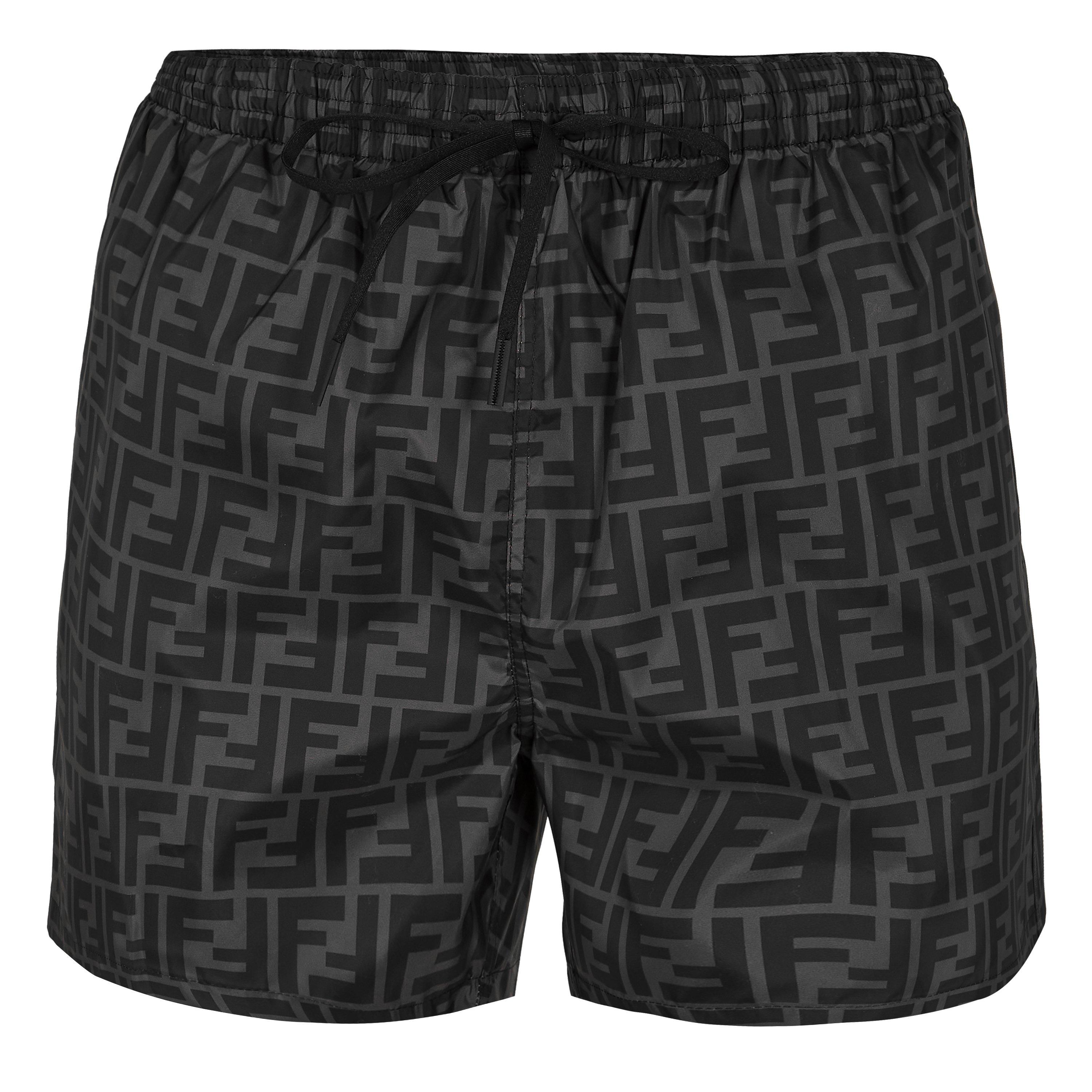 Fendi Men's FF Swim Shorts - Black/Grey - Size M (48)