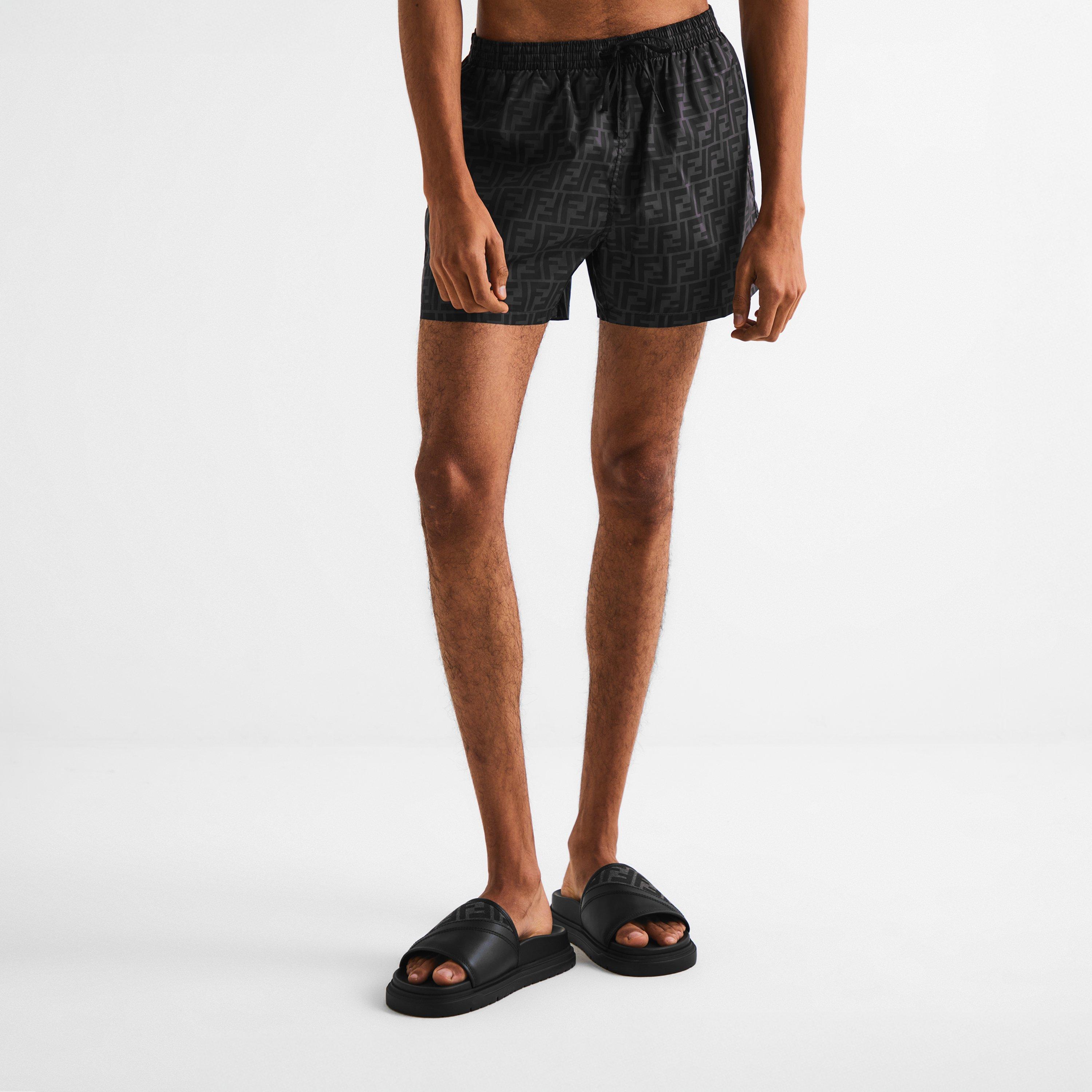 Black/Grey - Fendi - Men's FF Swim Shorts - 3