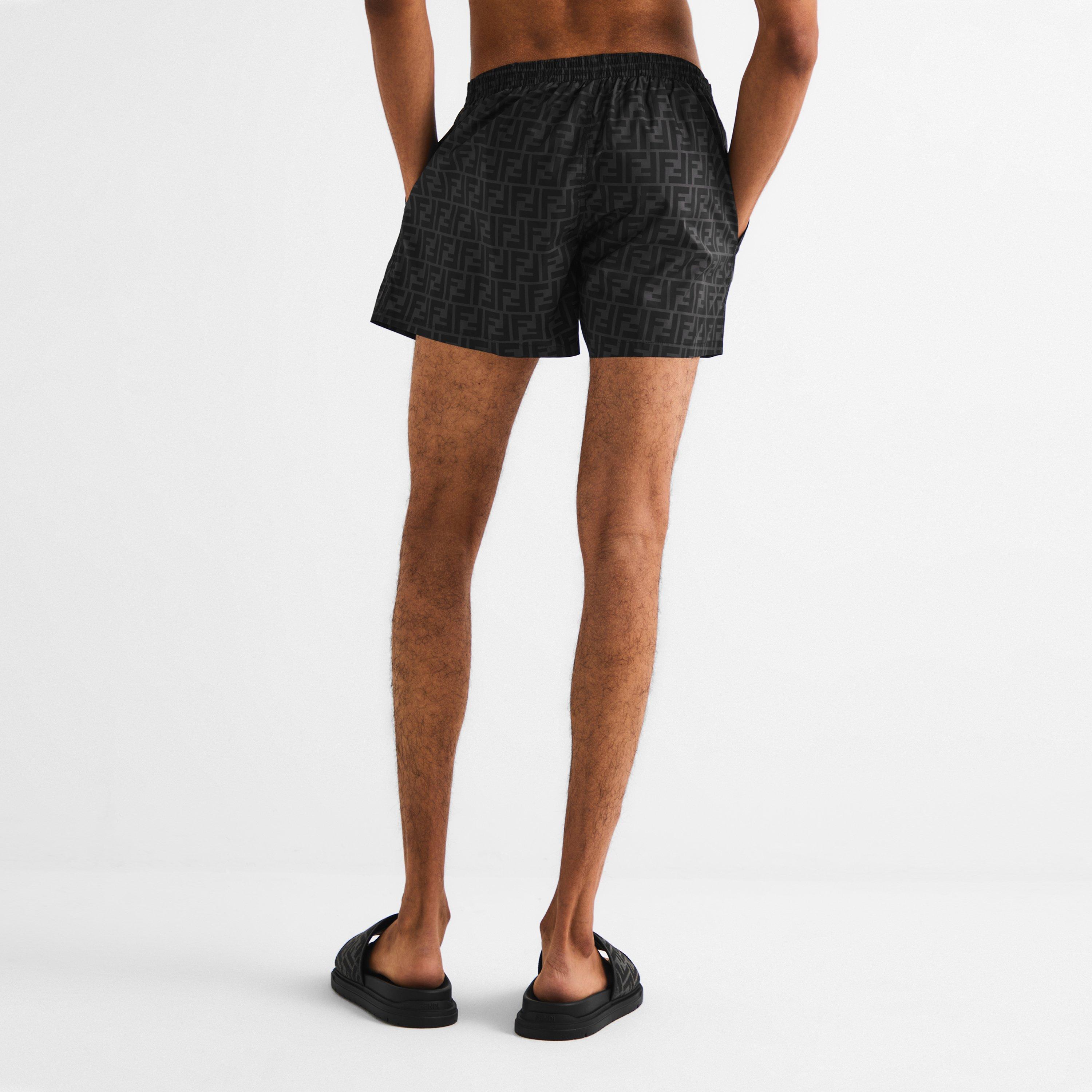 Black/Grey - Fendi - Men's FF Swim Shorts - 4