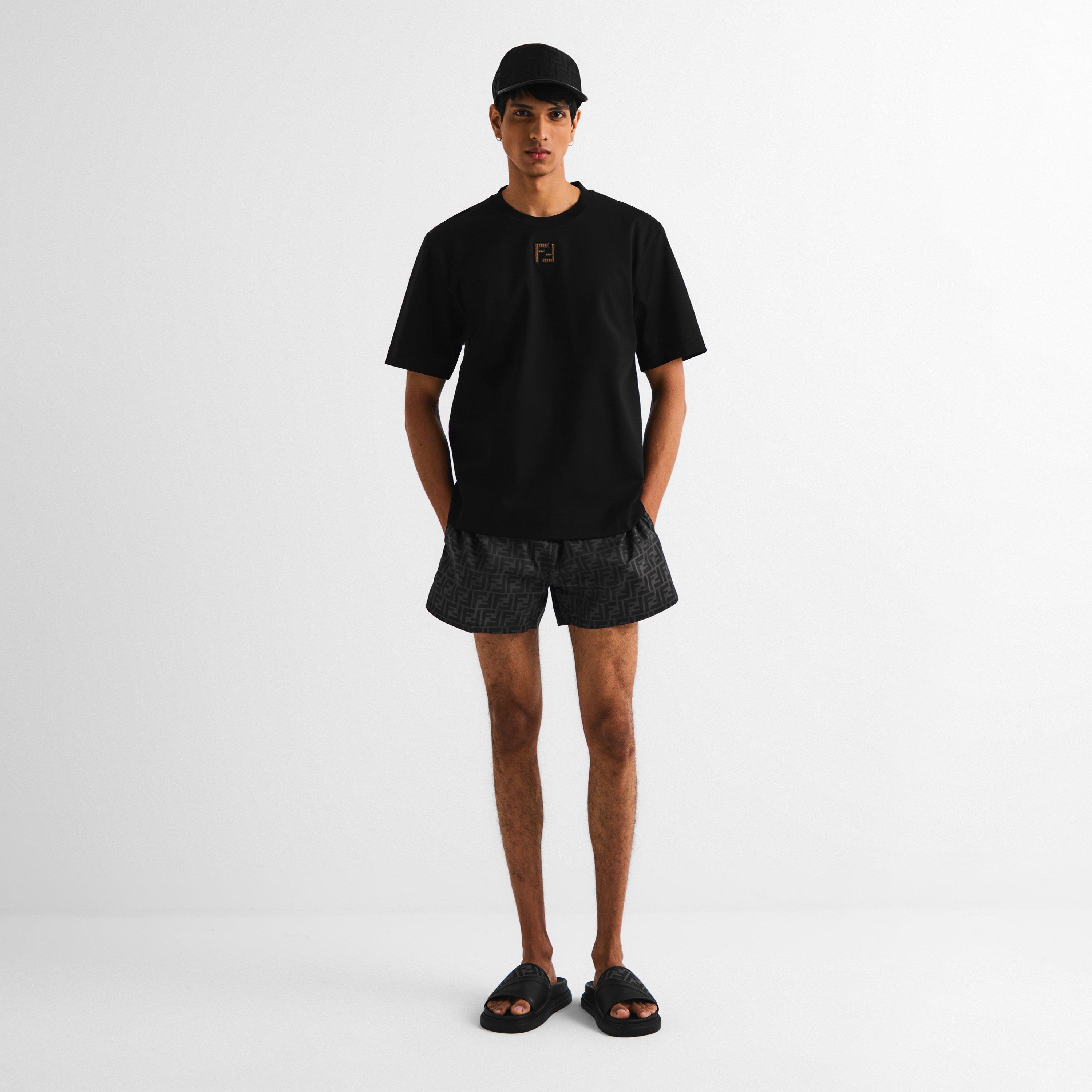 Black/Grey - Fendi - Men's FF Swim Shorts - 6
