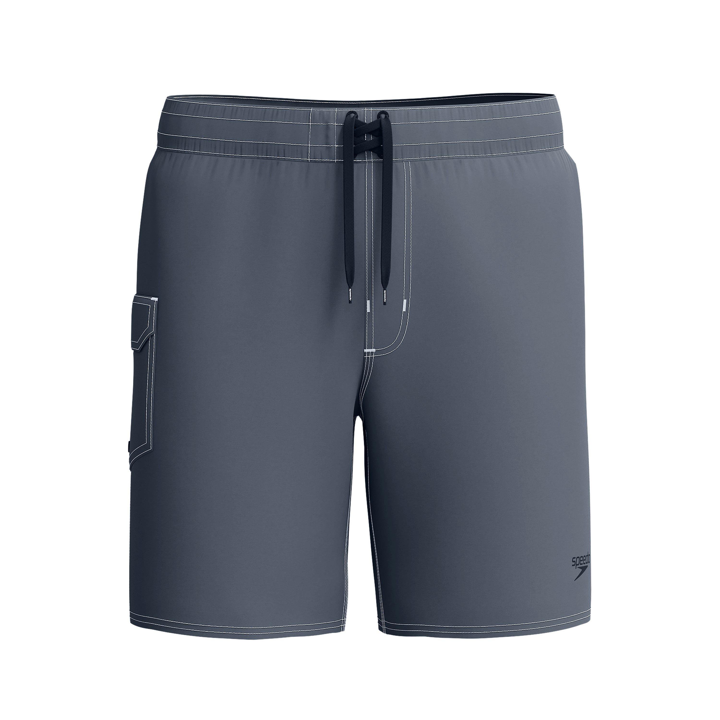 GREY LEAD/BLACK - Speedo - Speedo Lookout Solid Swim Shorts - 1