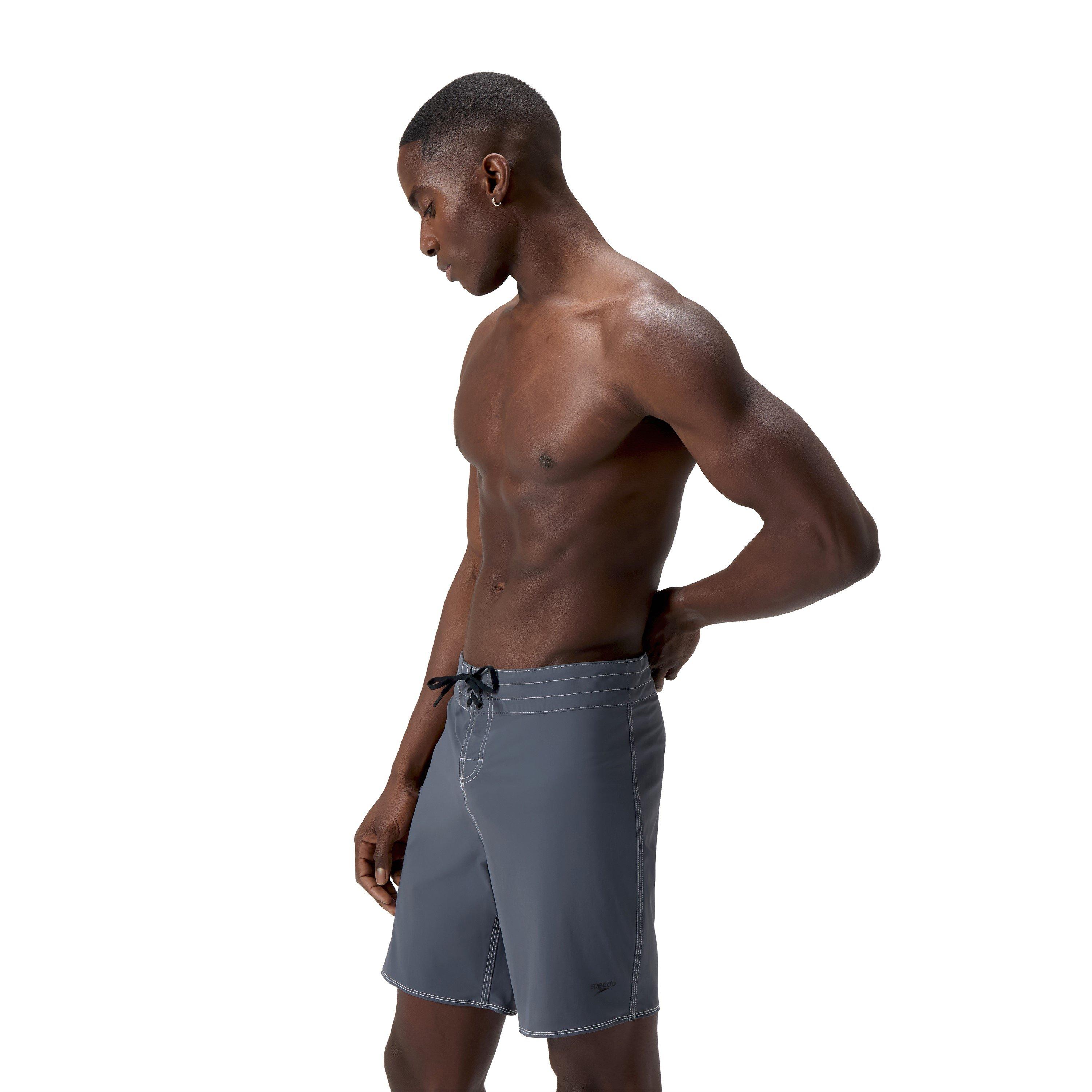 GREY LEAD/BLACK - Speedo - Speedo Lookout Solid Swim Shorts - 4