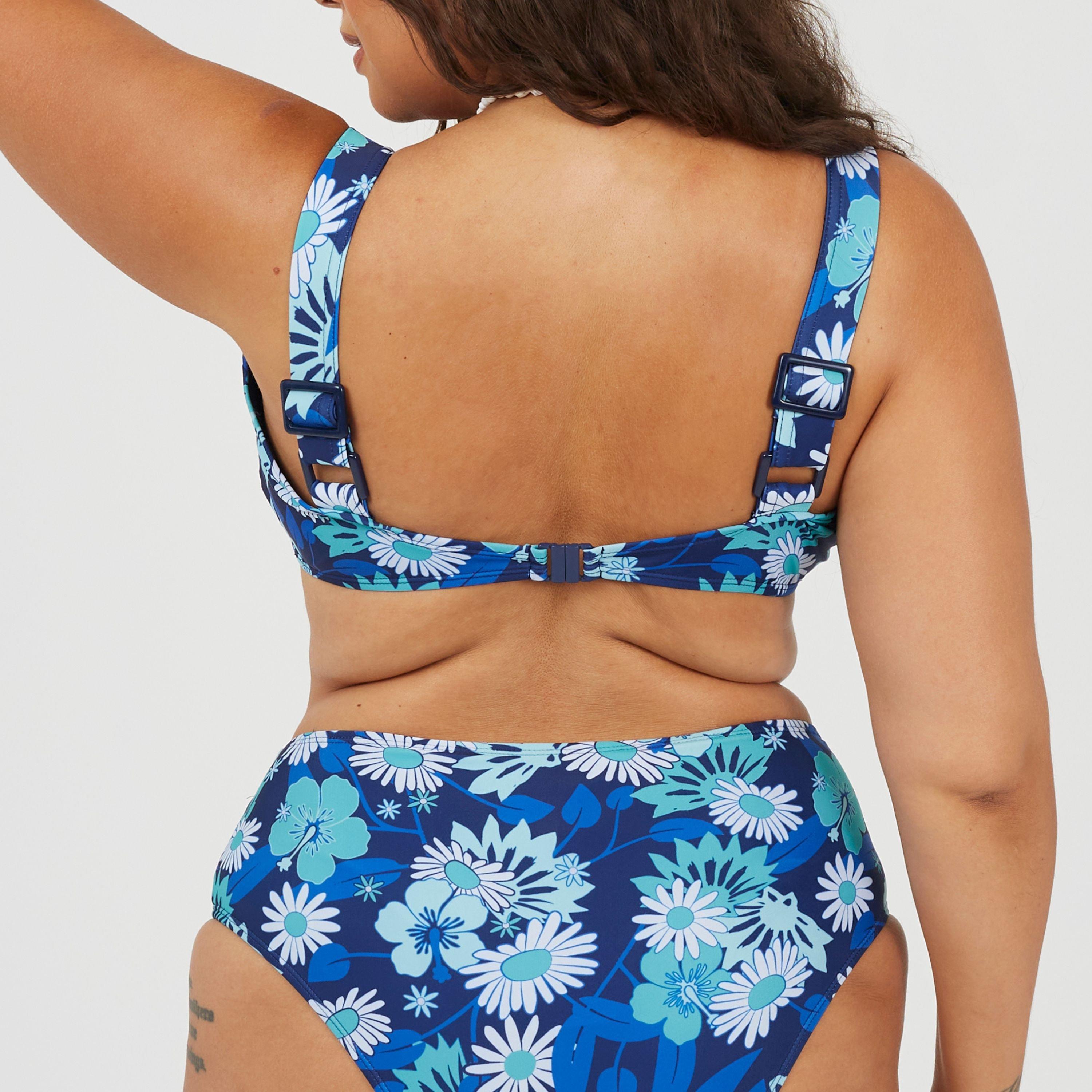 Plavi Retro - Brave Soul - Plus Size Bikini Top with Retro Floral Print - 2