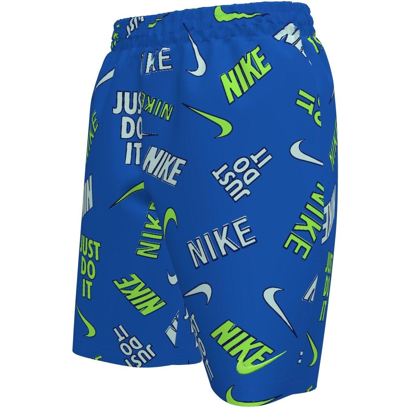 Nike Boys Swim Breaker Outline Aop Swim Breaker Big Kids (S) 7 Brief-Lined Volley Short - Blue Crystal - 7-8 (S)