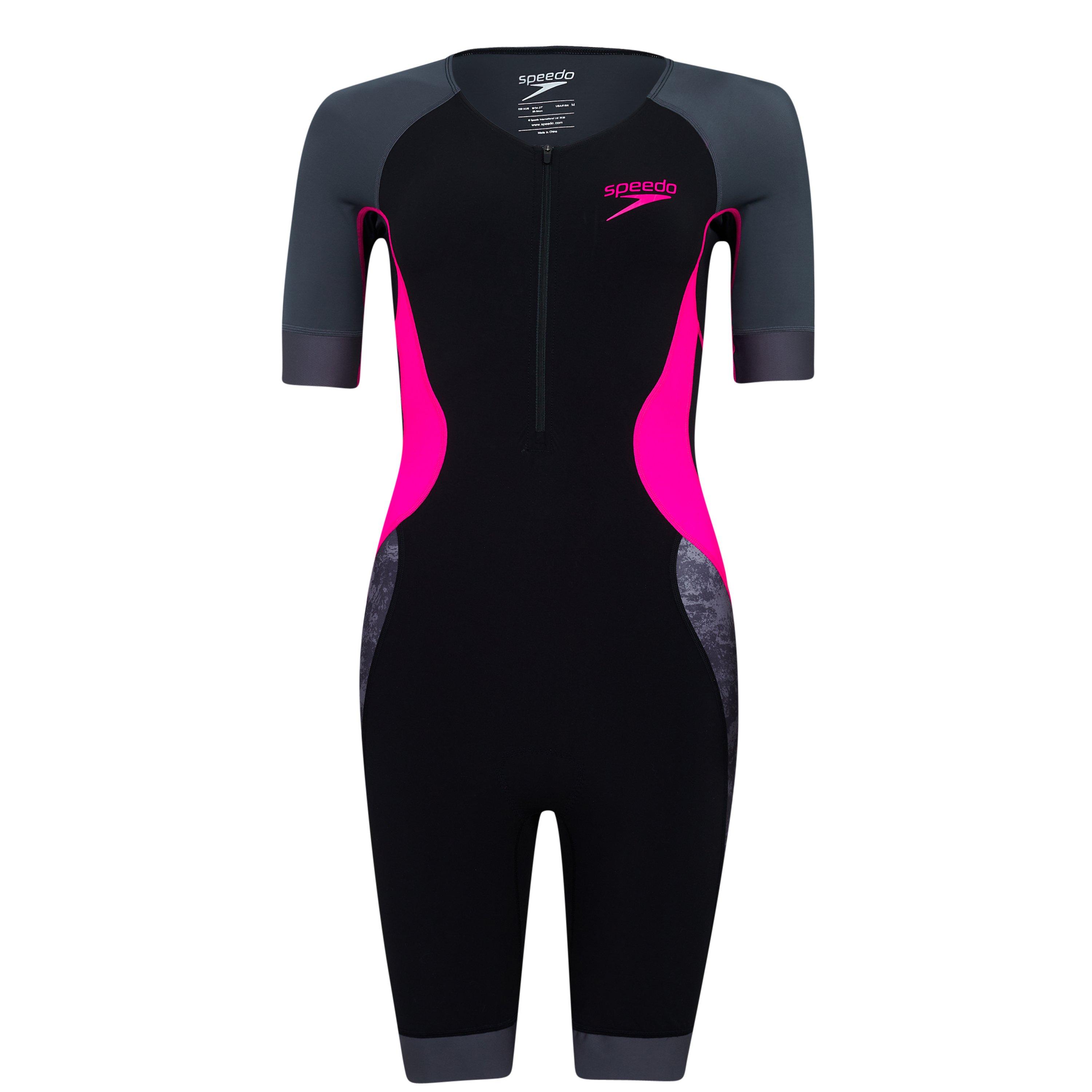 Sort Pink - Speedo - XENON Short-Sleeve Triathlon Suits - 1