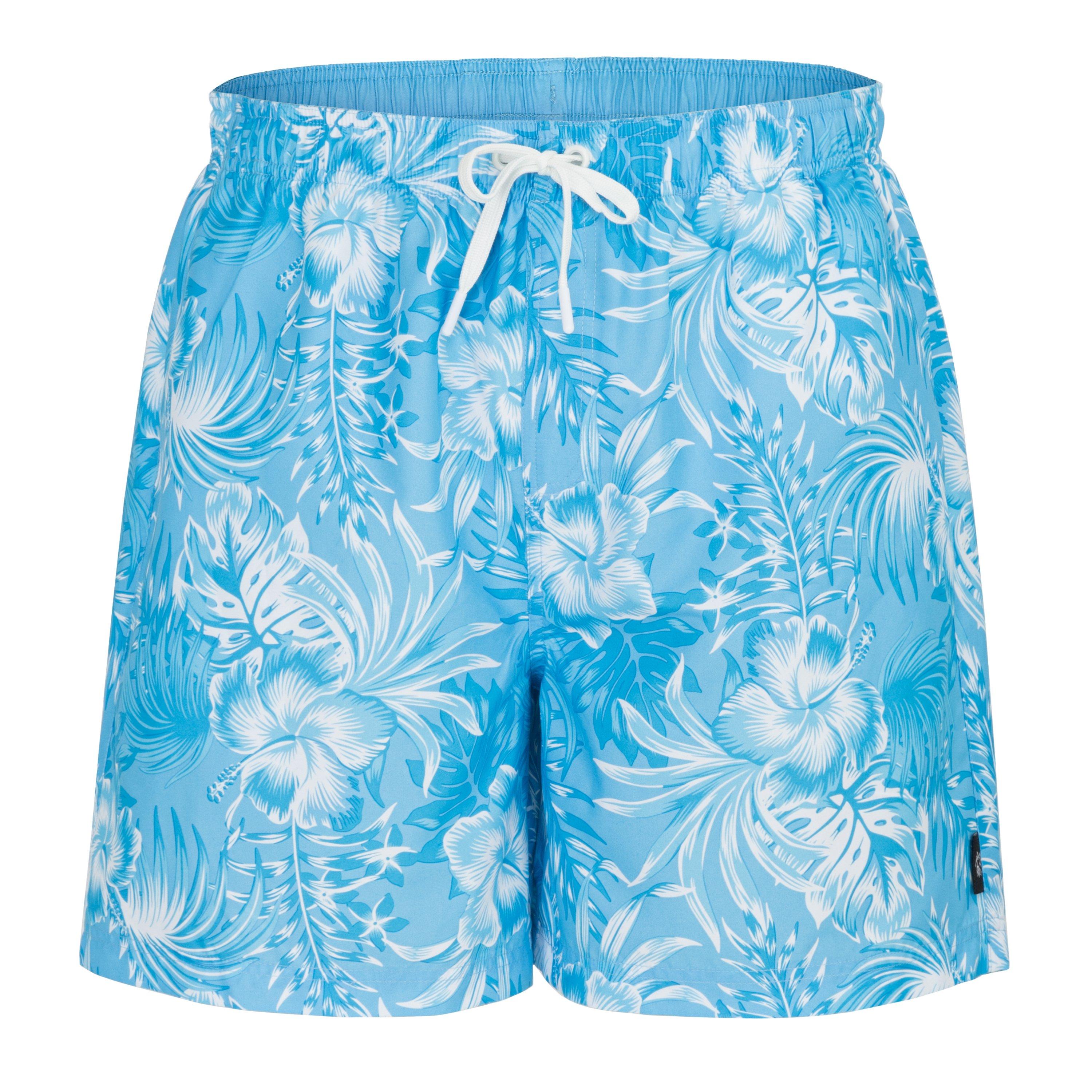 Hot Tuna Men's Ht Swim Shorts - Blue Hibisucus - Large