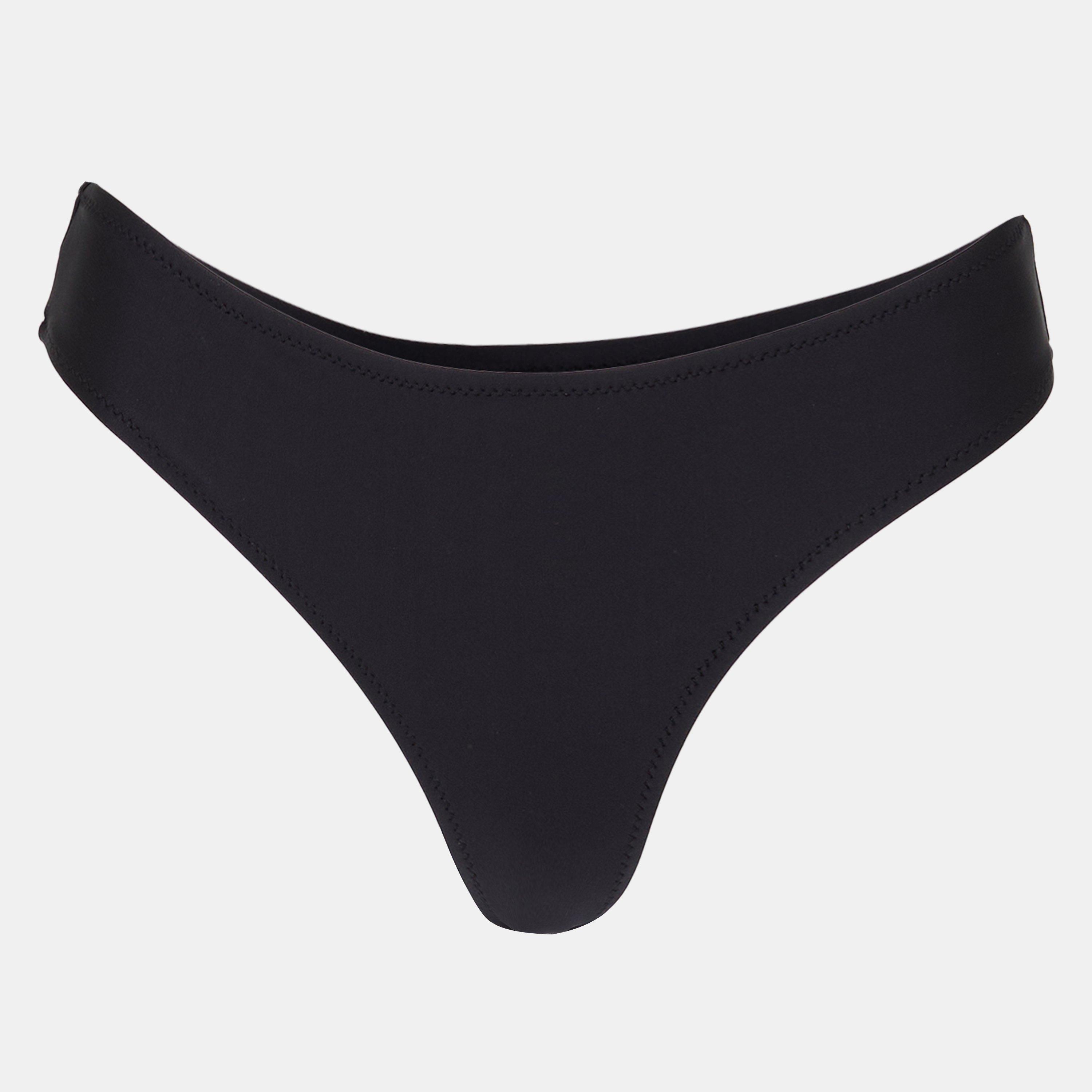 Brave Soul Women's Mid Rise Bikini Bottoms - Black - 10 (S)