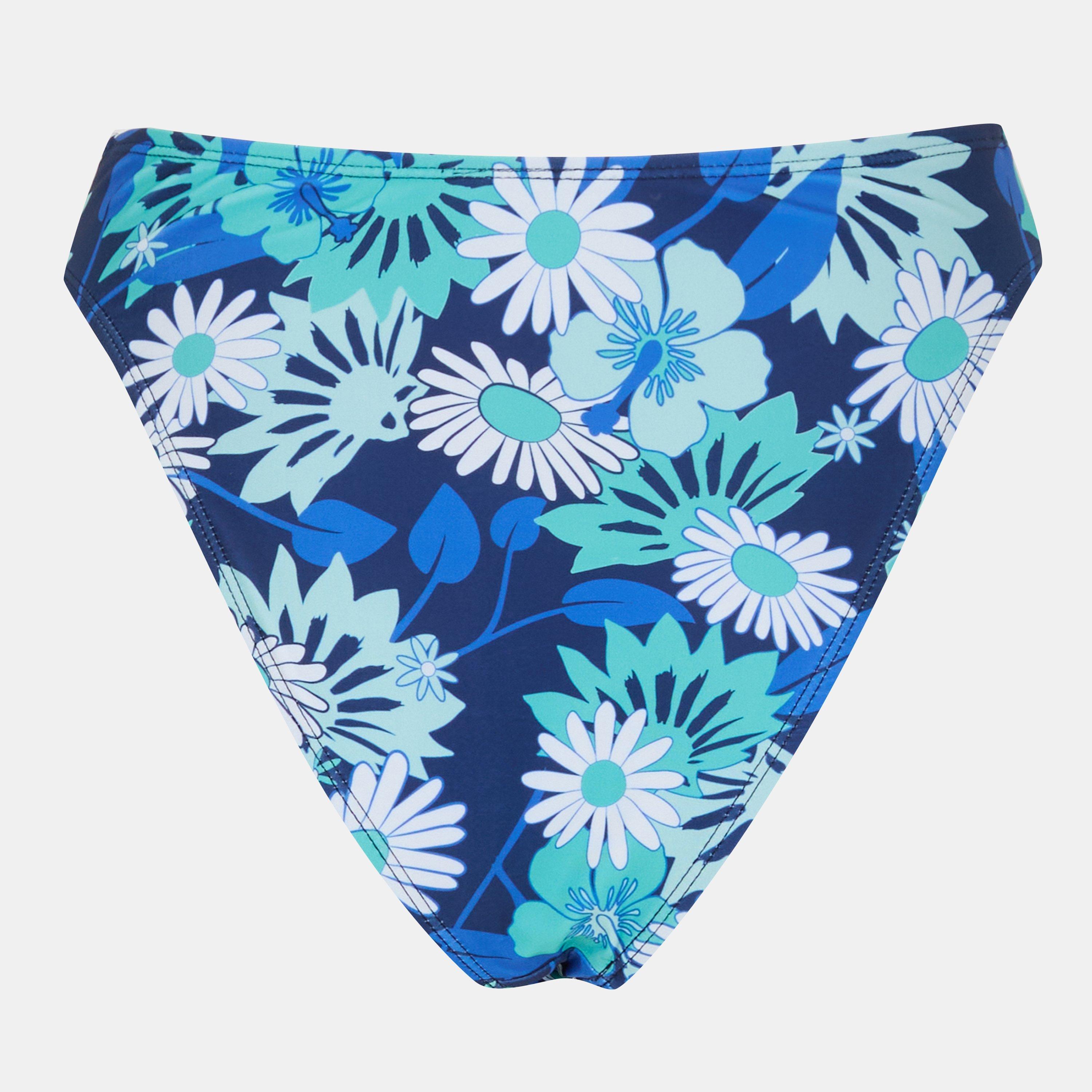 R Flrl Prnt/Blu - Brave Soul - Print High Waisted Bikini Bottoms - 2