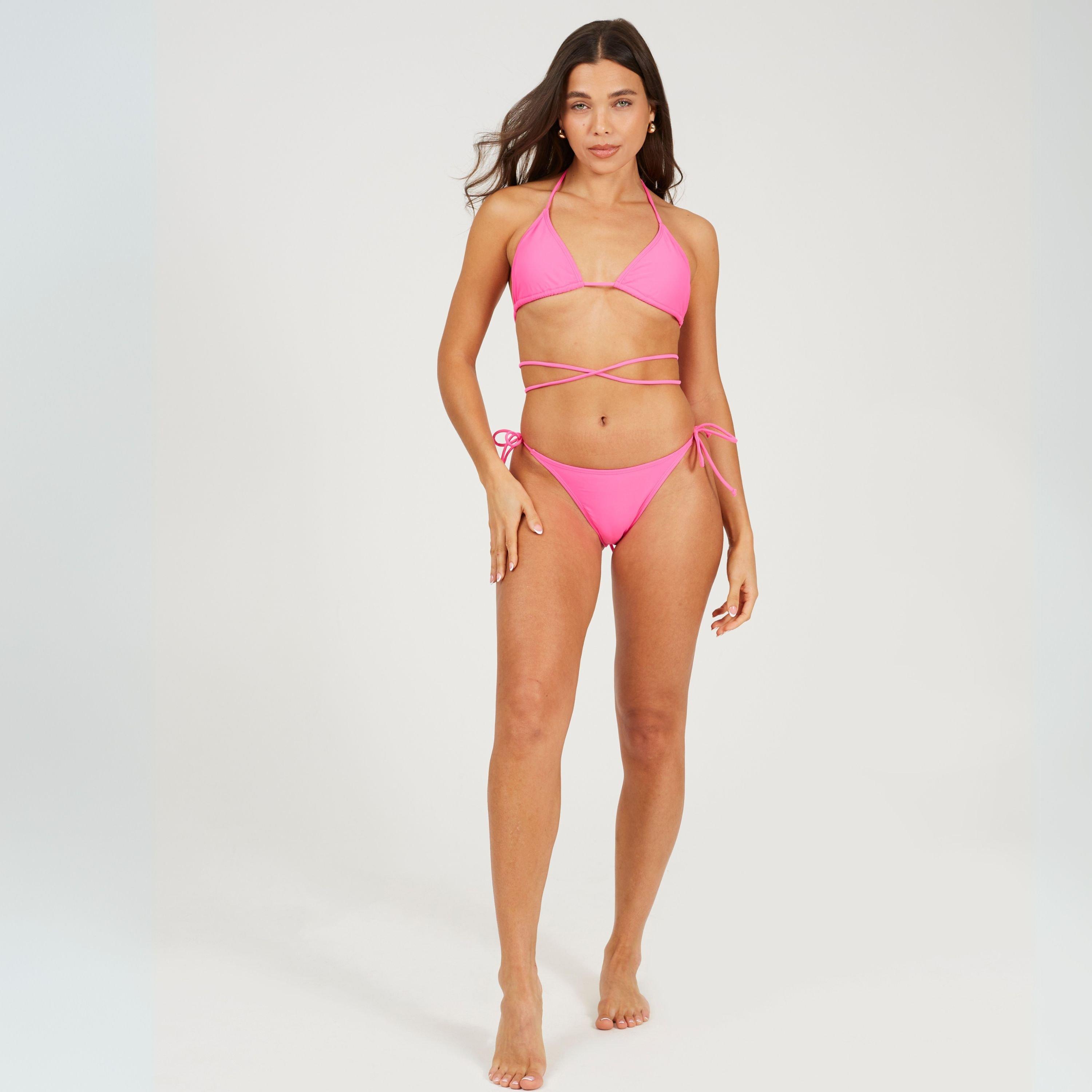 Neon Pink - Brave Soul - Tie Bikini Bottoms - 3