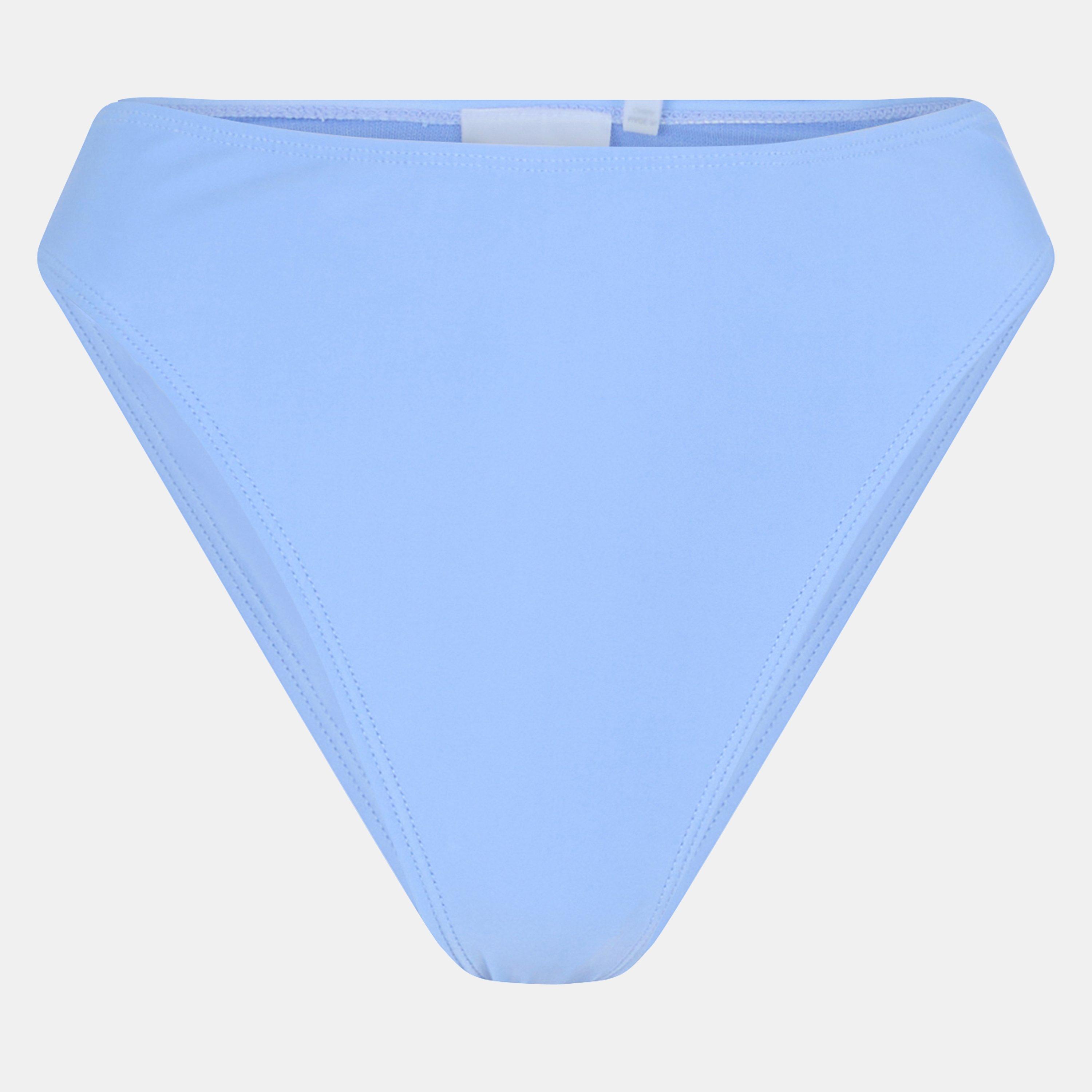 Brave Soul Women's High Leg High Waisted Bikini Bottoms - Blue - 8 (XS)