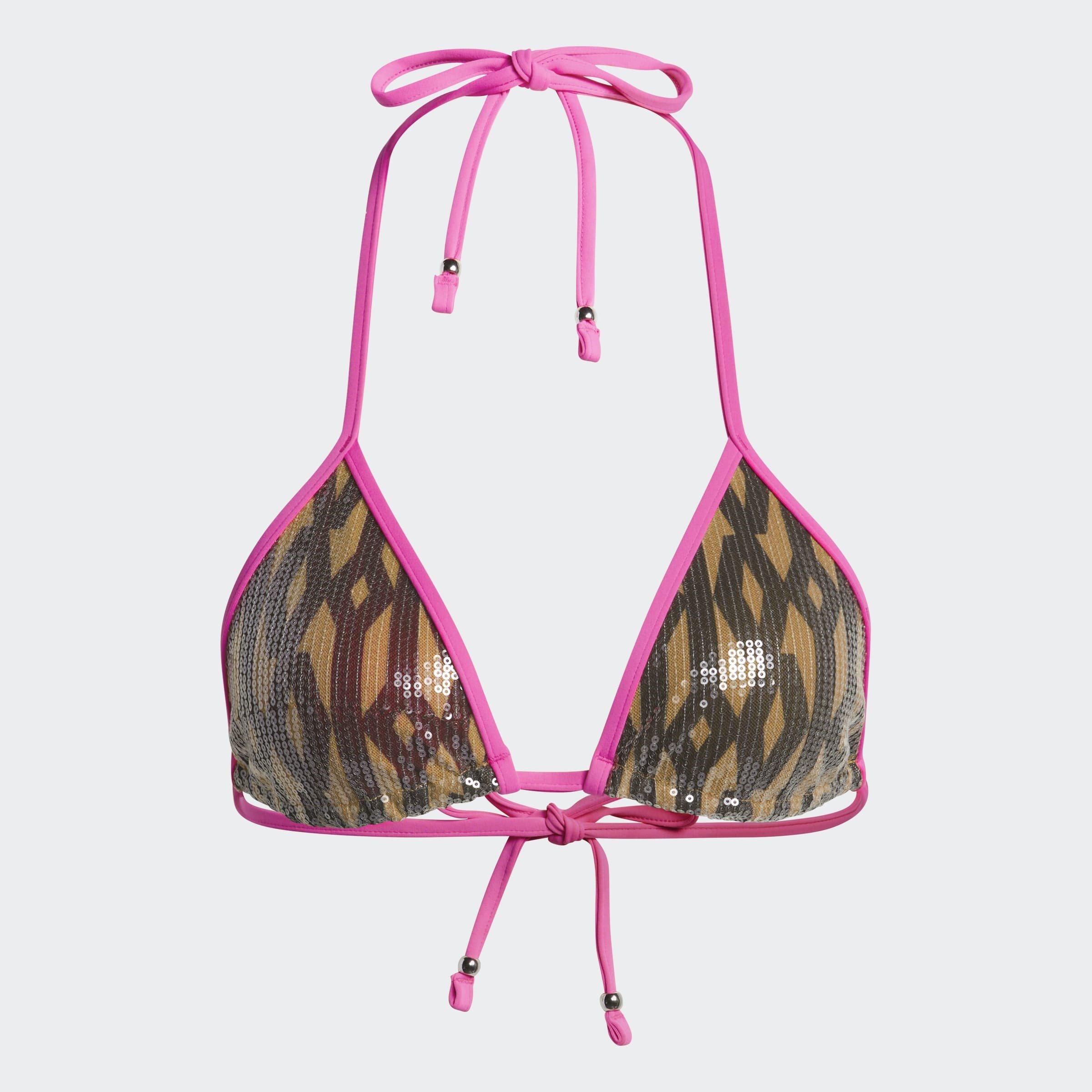Brown - adidas Originals - adidas Sequin Monogram Bikini Top Womens - 1