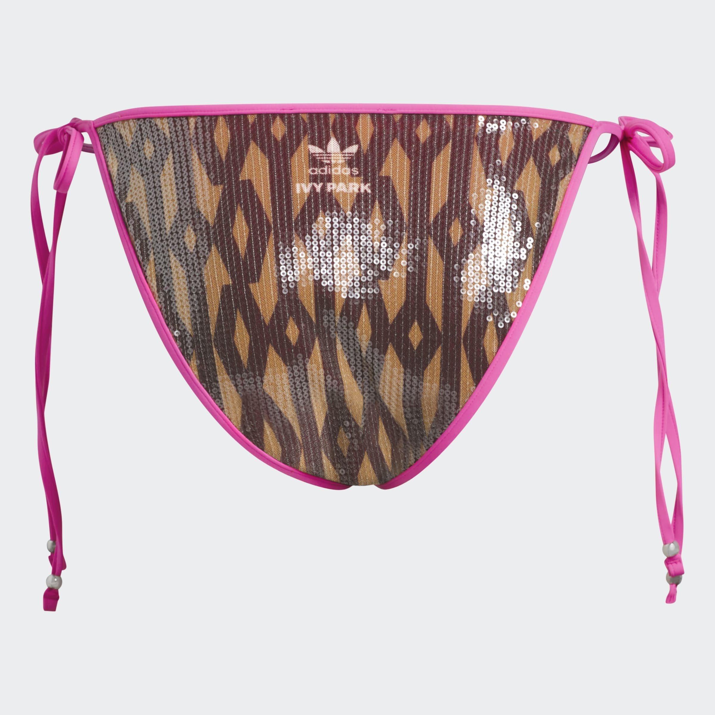 Brown - adidas Originals - x IVY PARK Sequin Monogram Bikini Bottoms Womens - 2