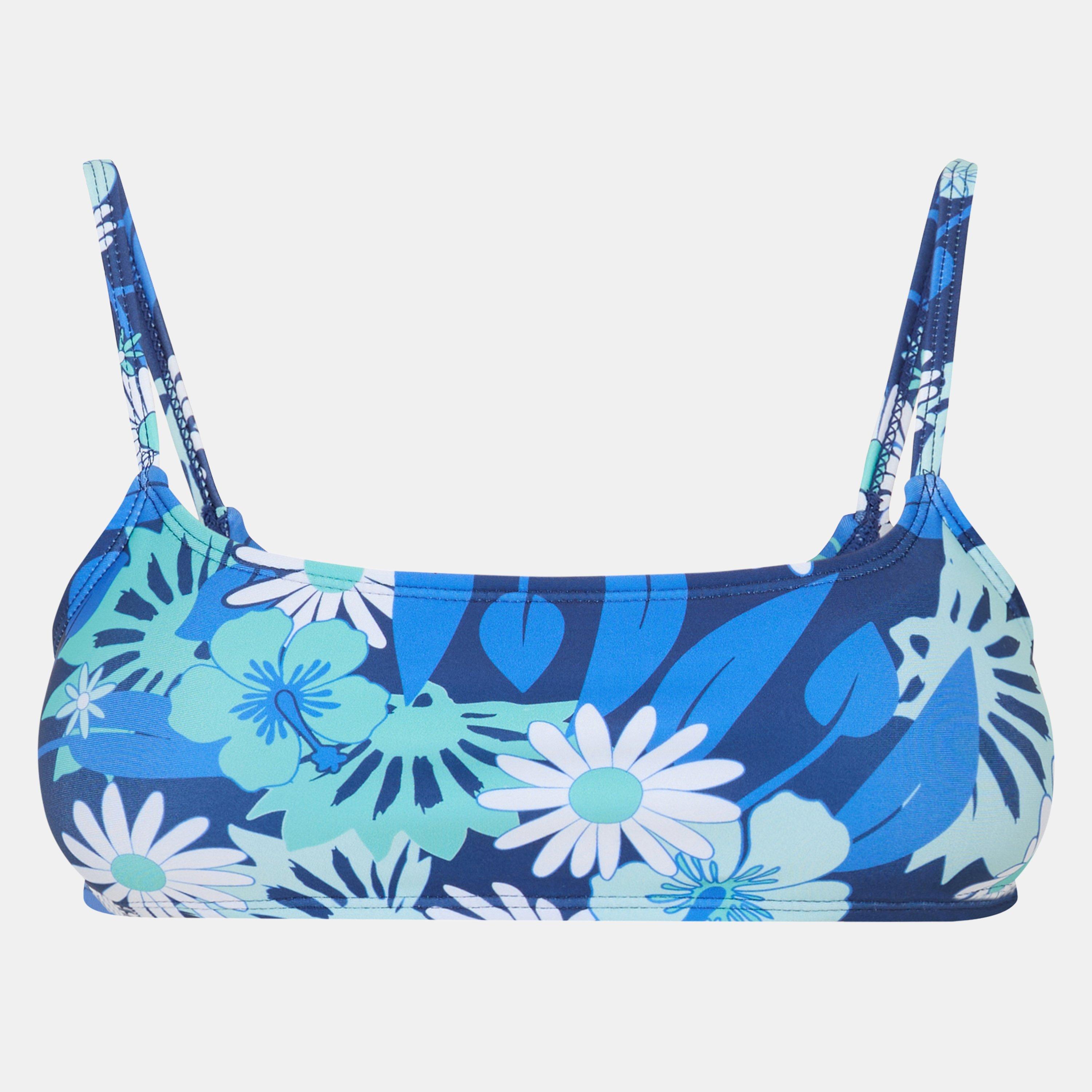 R Flrl Prnt/Blu - Brave Soul - Floral Strappy Sqaure Neck Bikini Top - 1