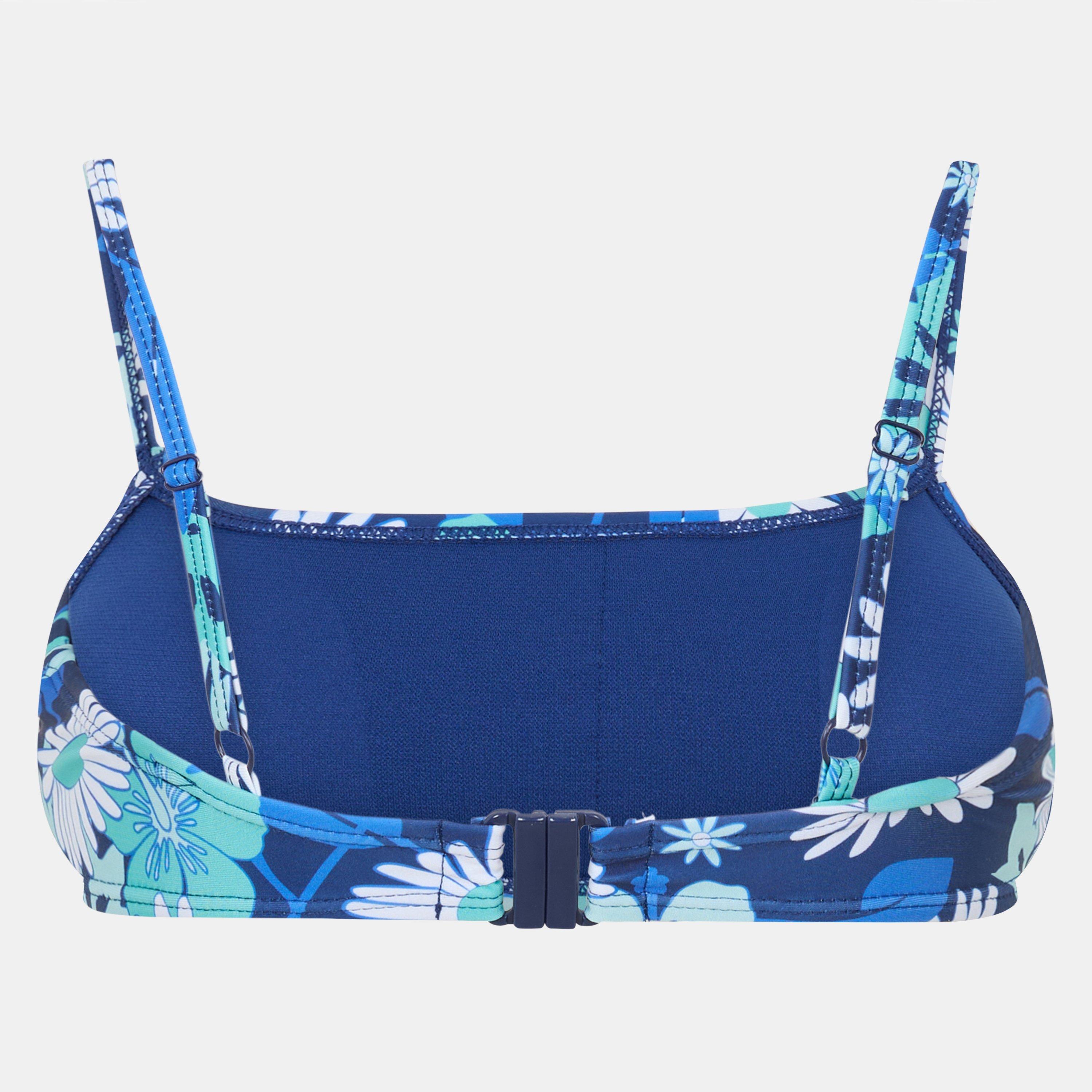 R Flrl Prnt/Blu - Brave Soul - Strappy Sqaure Neck Bikini Top - 2