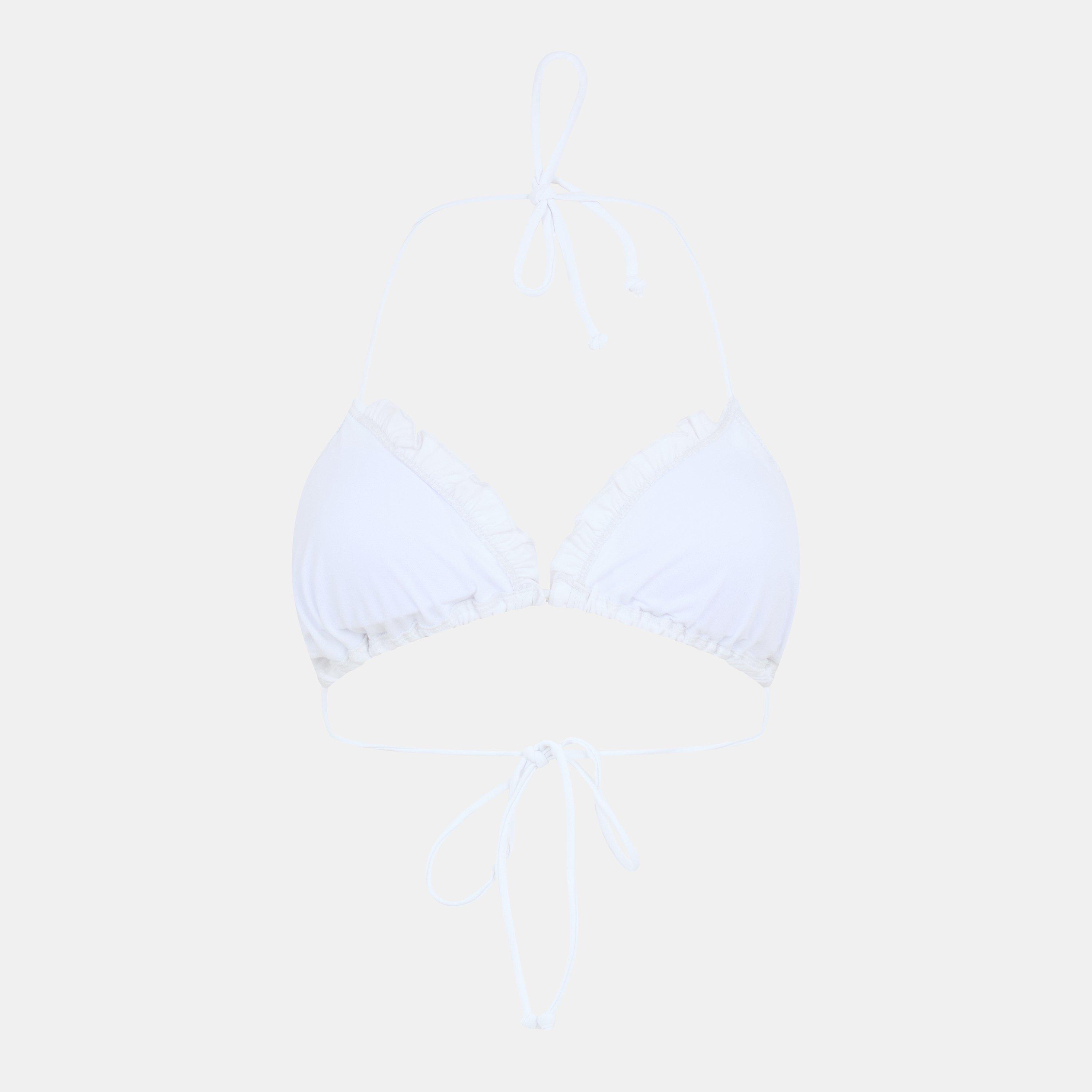 White - Brave Soul - Bikini Top with Frill - 2