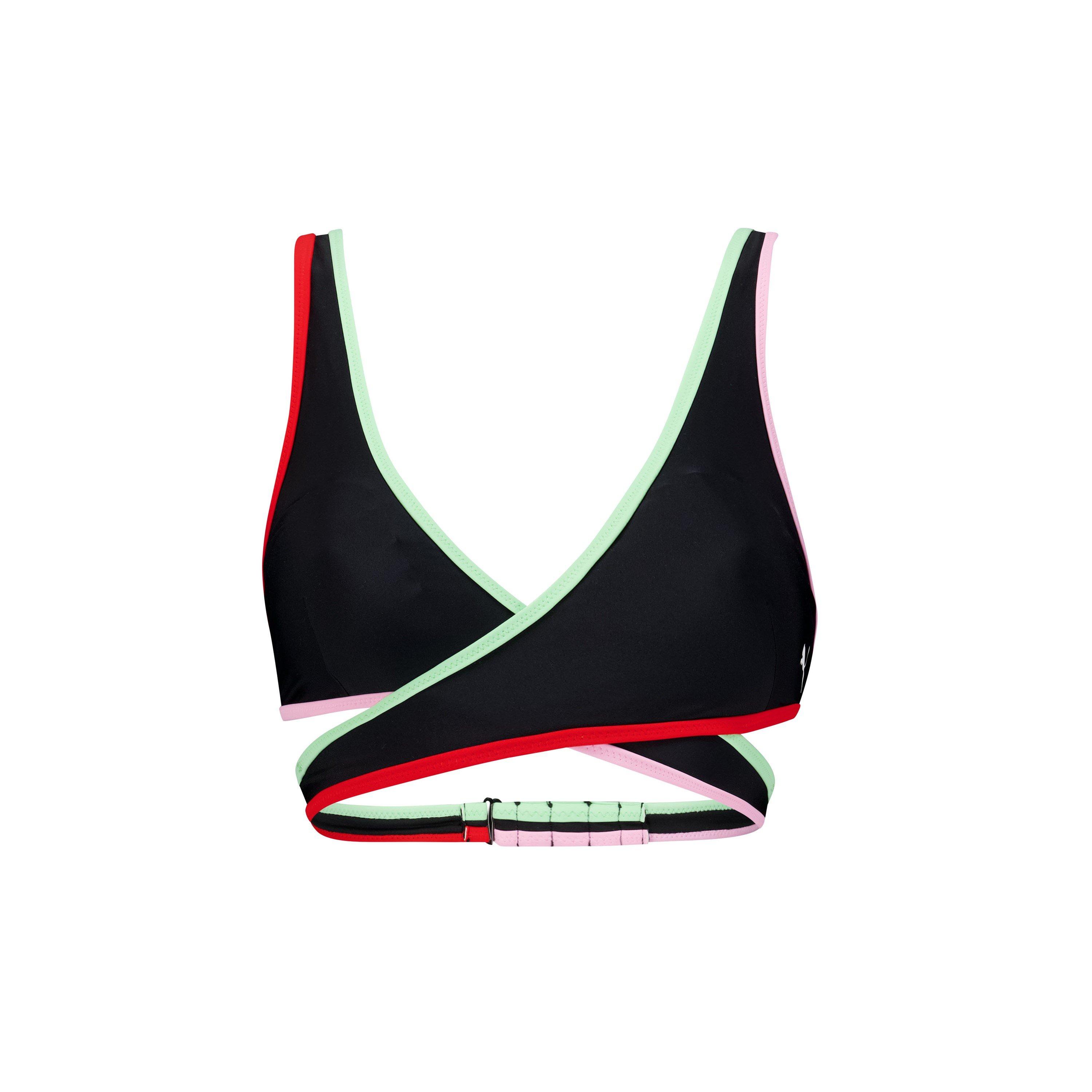 Puma Women's Plunge Bikini Top - Black Combo - 8 (XS)