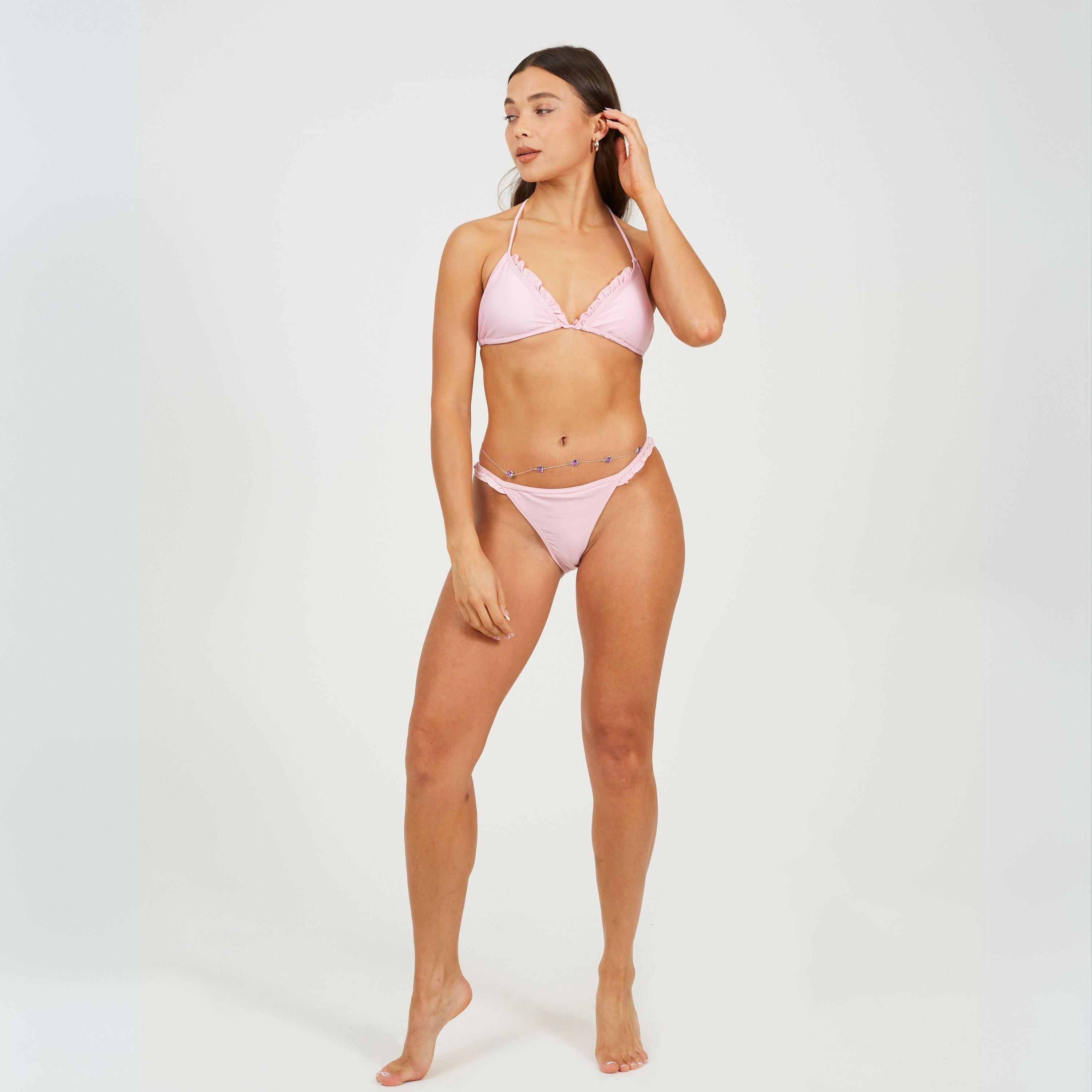 Pink - Brave Soul - Bikini Top with Frill Edge - 4