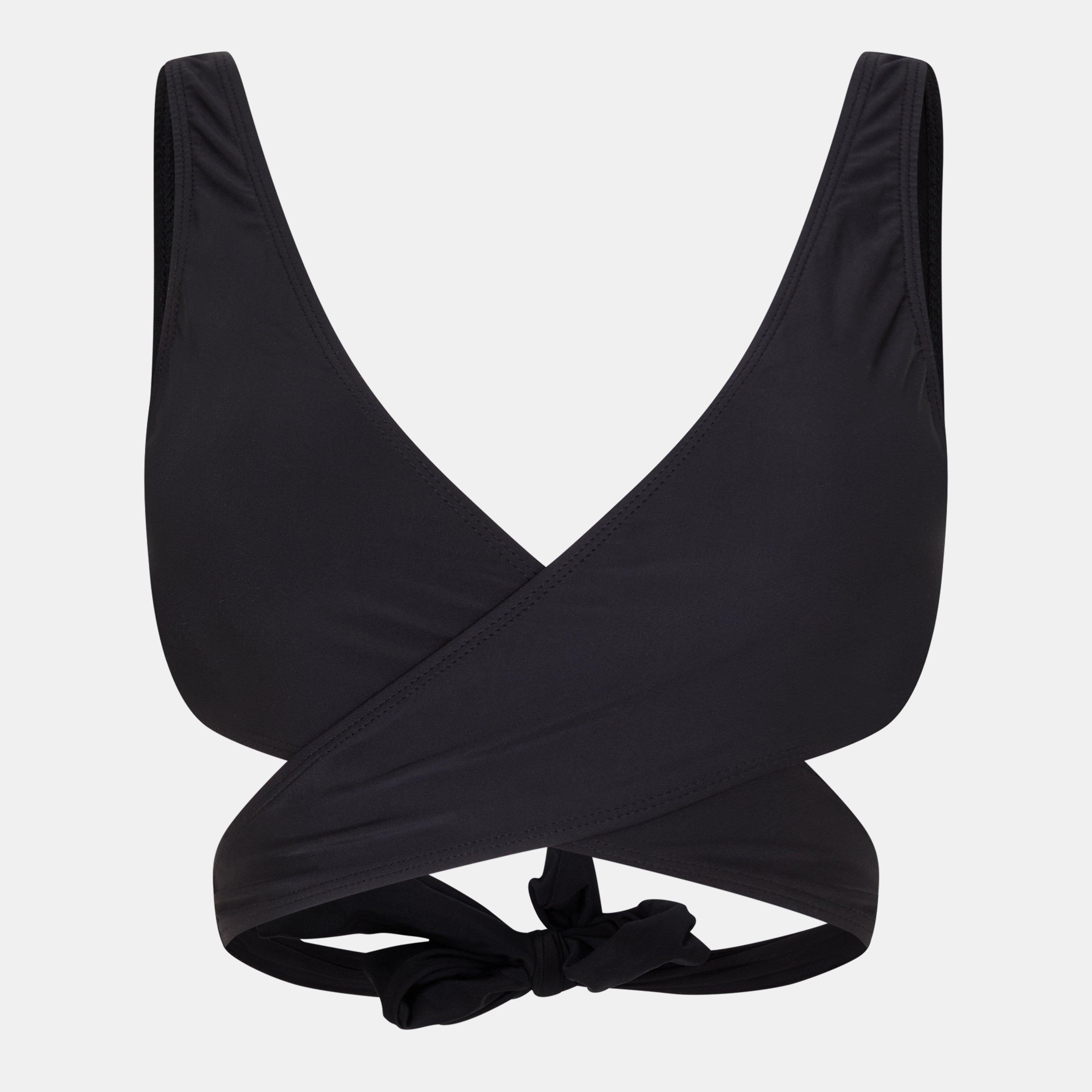 Black - Brave Soul - Womens Wrap Around Plunge Bikini Top - 1