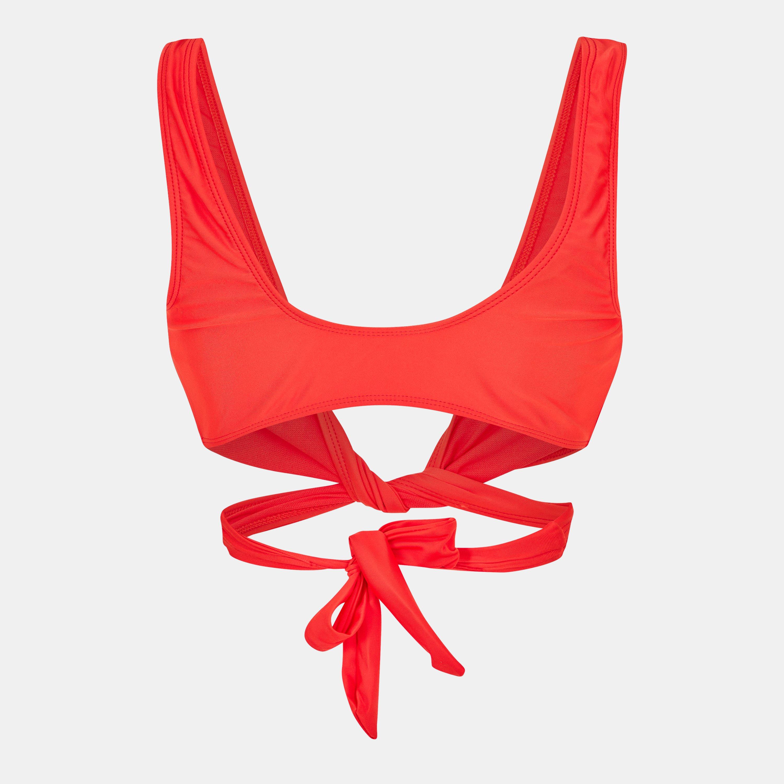 Red - Brave Soul - Neck Wrap Around Bikini Top - 5