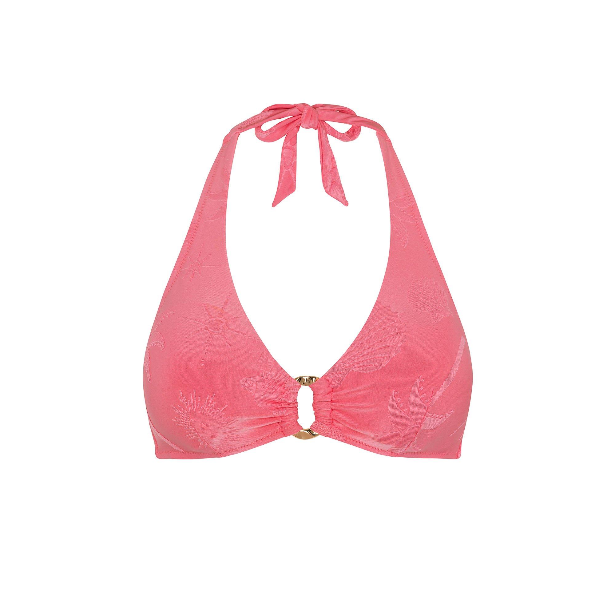 Chelsea Peers Women's Triangle Bikini - Pink Jacquard - 8 (XS)