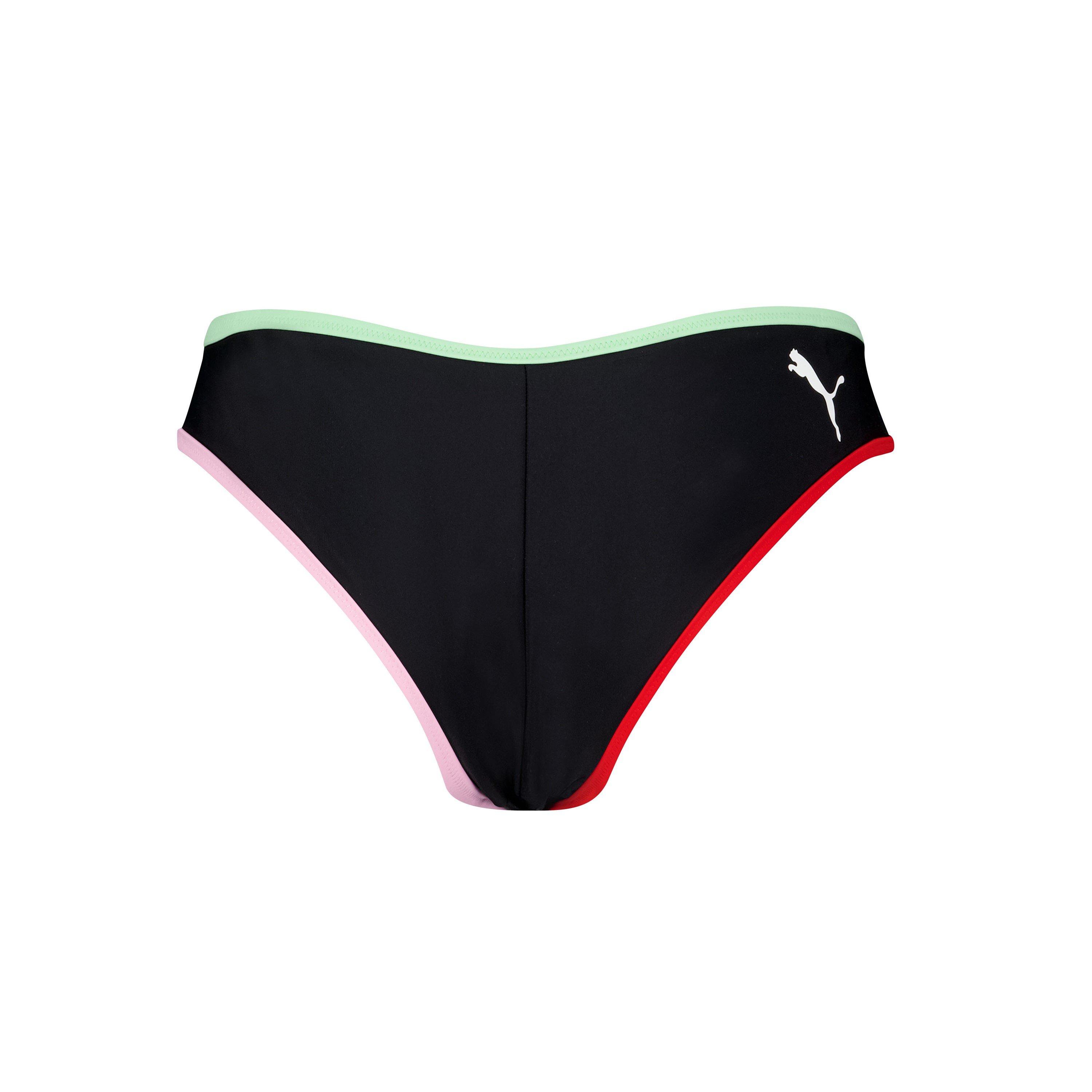 Black Combo - Puma - Women's Reversible Brazilian Bikini Bottoms - 2