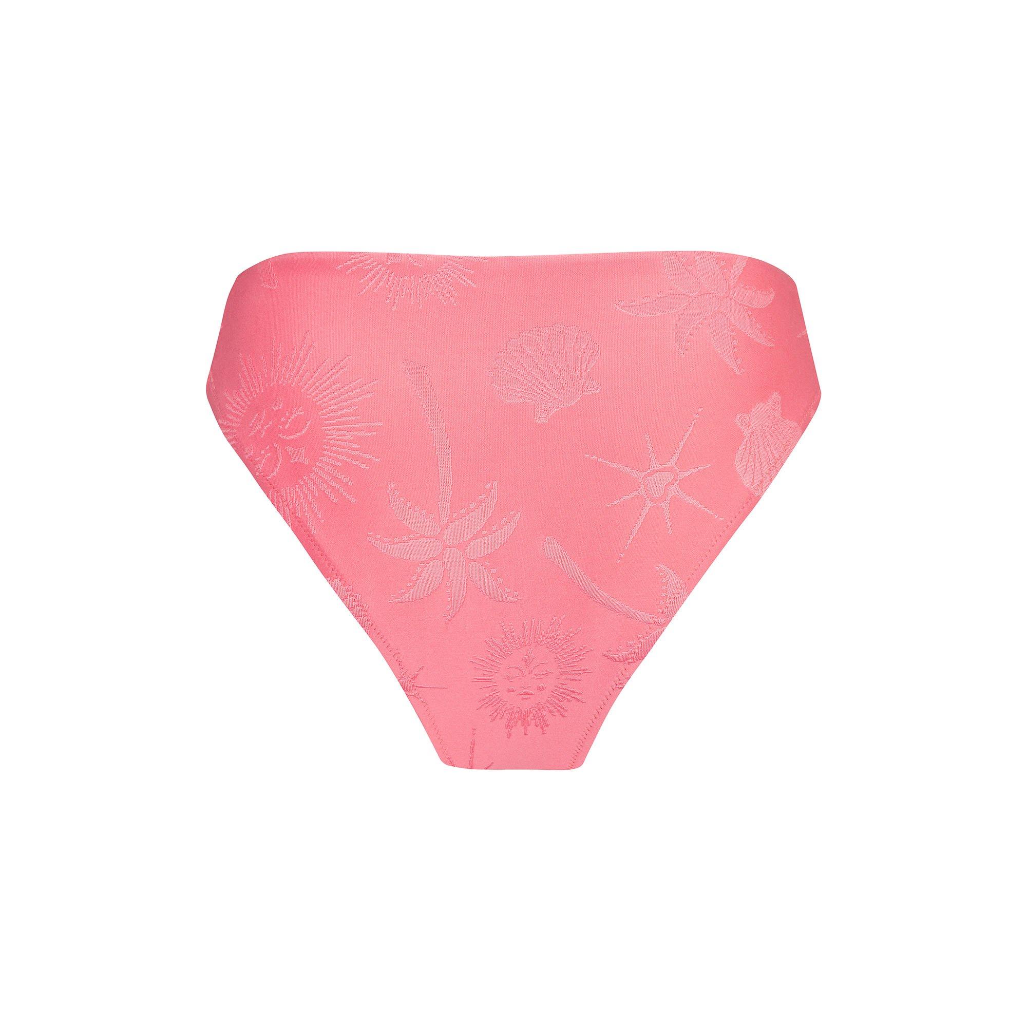 Pink Jacquard - Chelsea Peers - Women's High Waisted Bikini Bottoms - 2