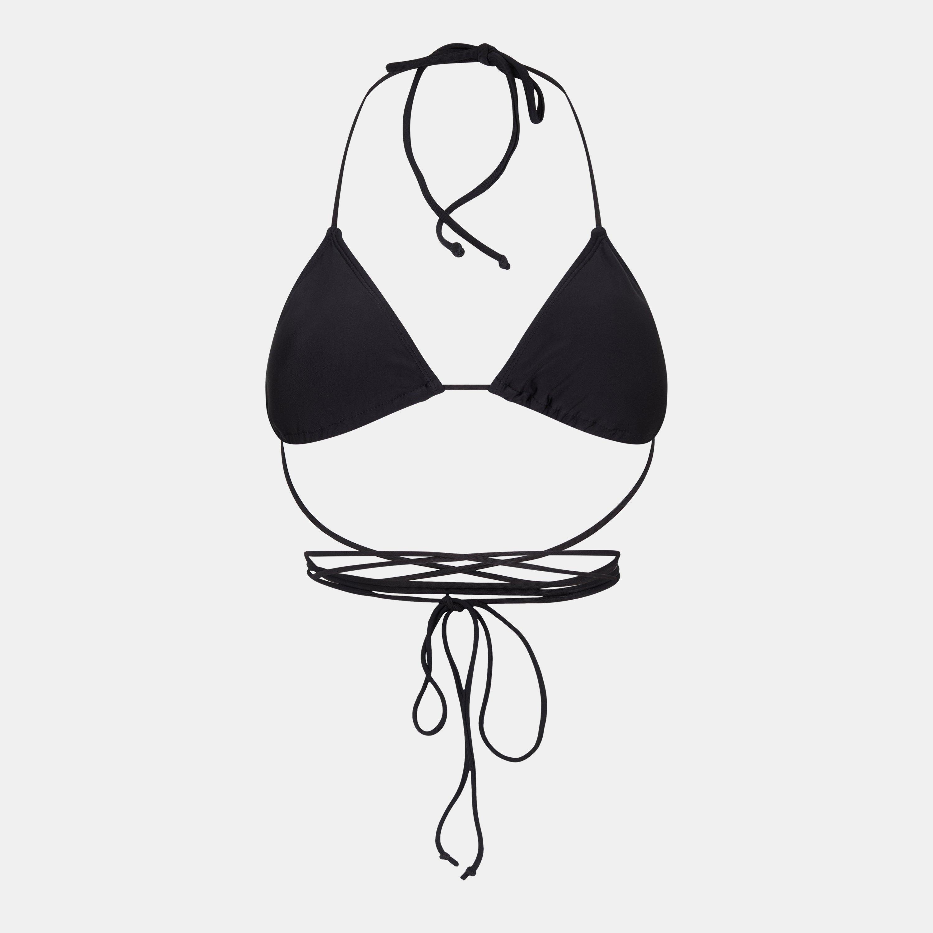 Black - Brave Soul - Halter Neck Tie Bikini Top - 1