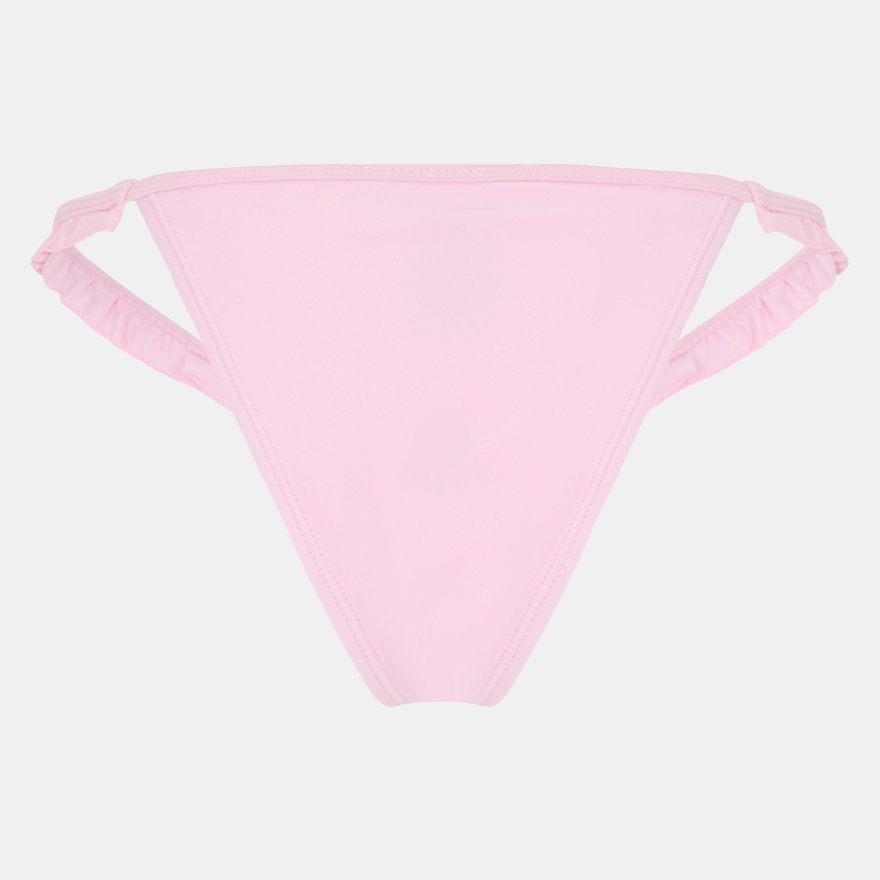 Pink - Brave Soul - Low Rise Bikini Bottoms with Frill - 2