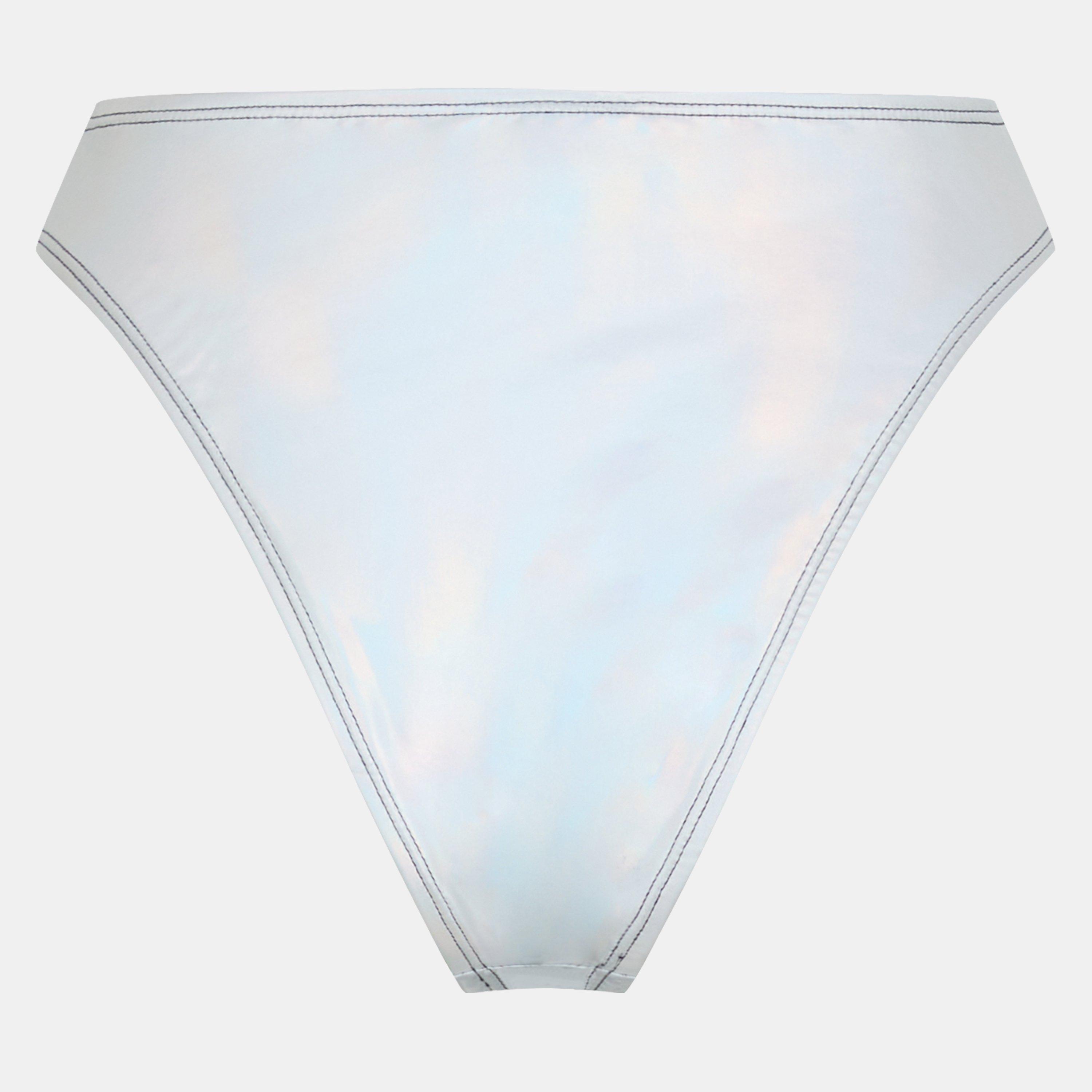 Metalic Silver - Brave Soul - High Waisted Bikini Bottoms - 2