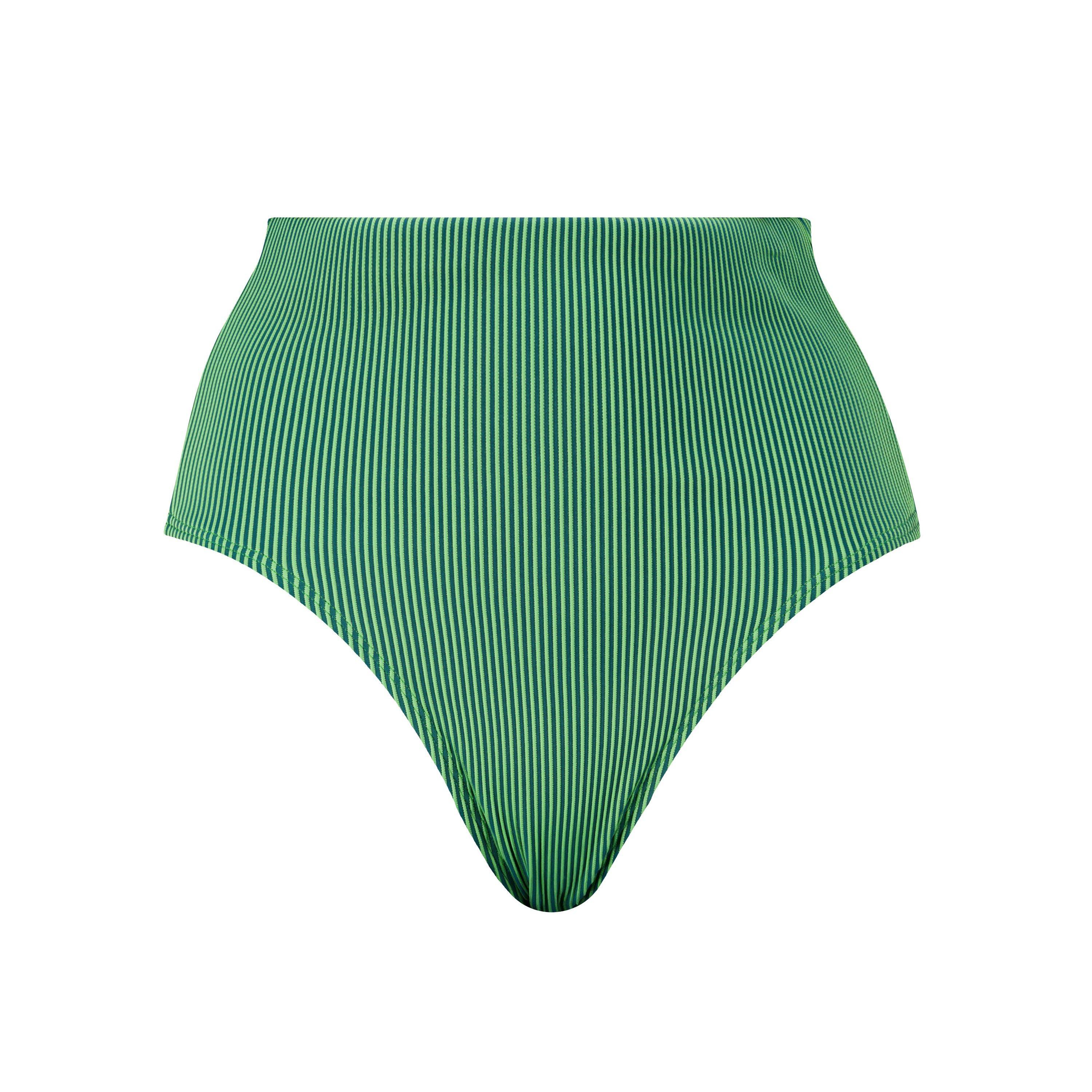 Puma Women's High Waisted Bikini Bottoms - Green Combo - 12 (M)