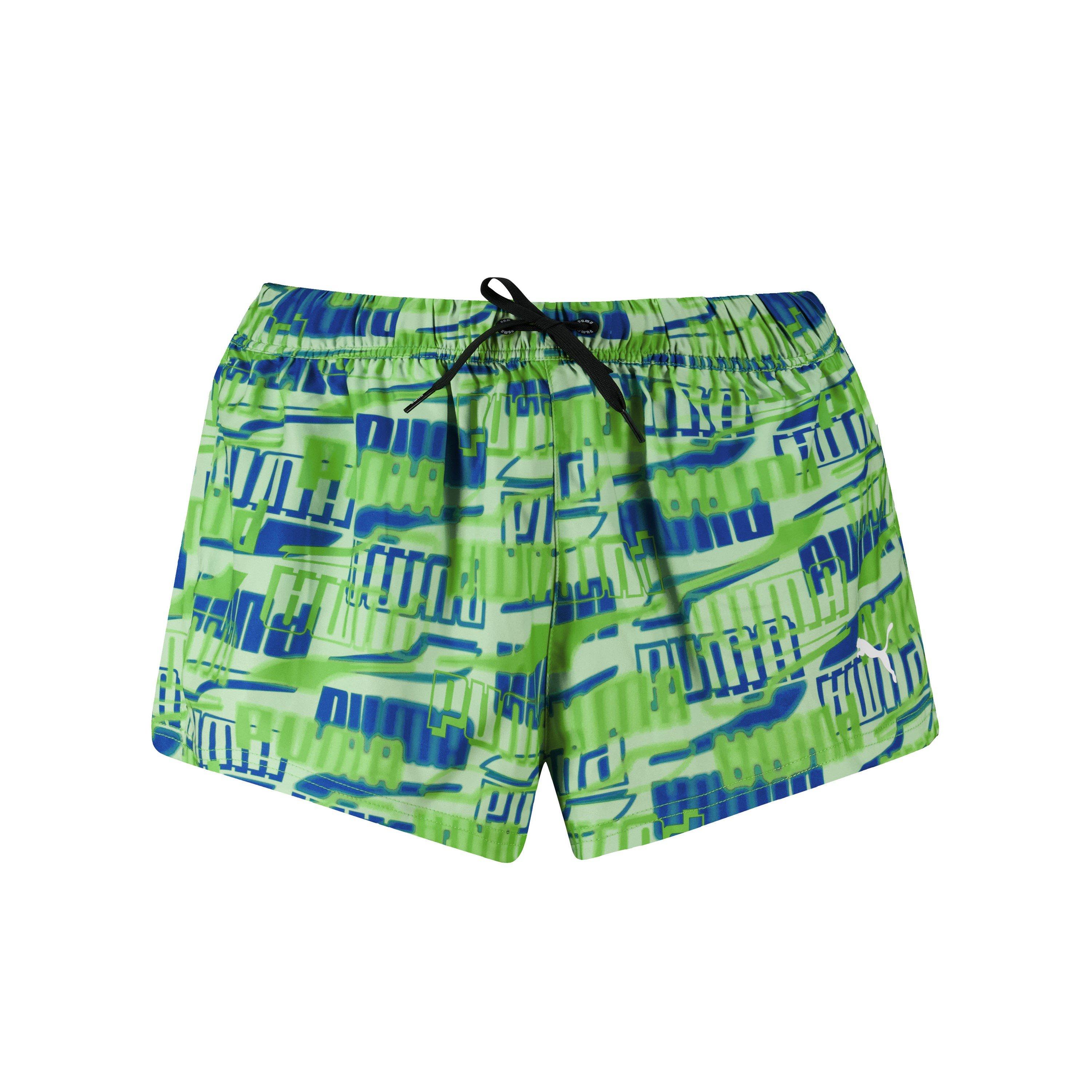 Puma Women's Printed Woven Swim Shorts - Green Combo - 16 (XL)