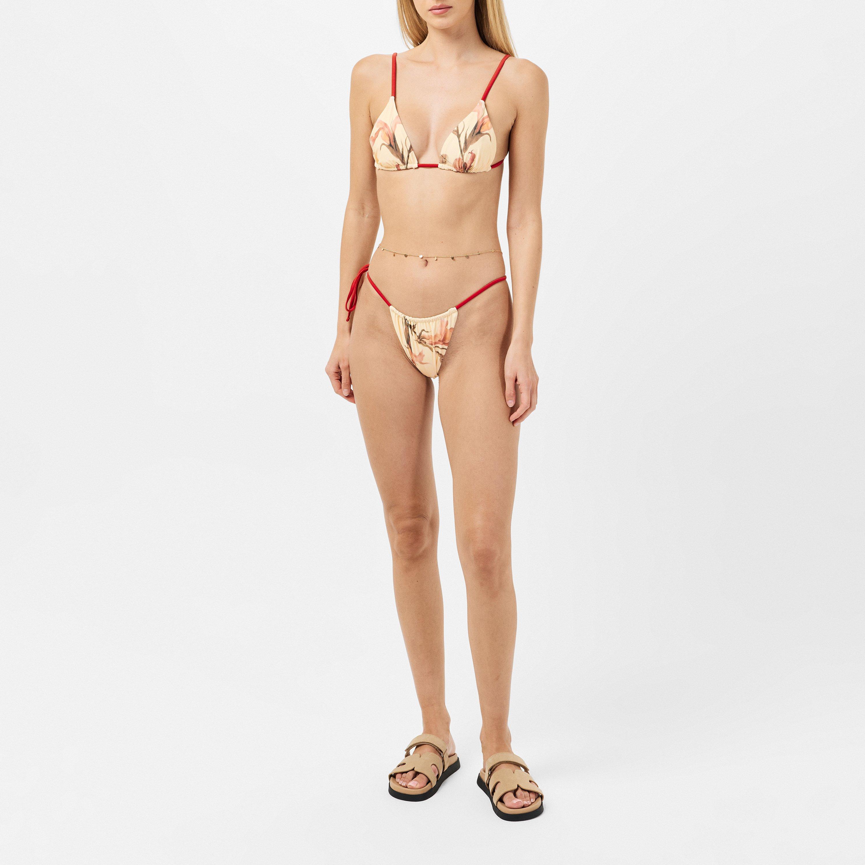 Gladioli Print - Sir the Label - Women's Hana Tie Side Bikini Bottoms - 4